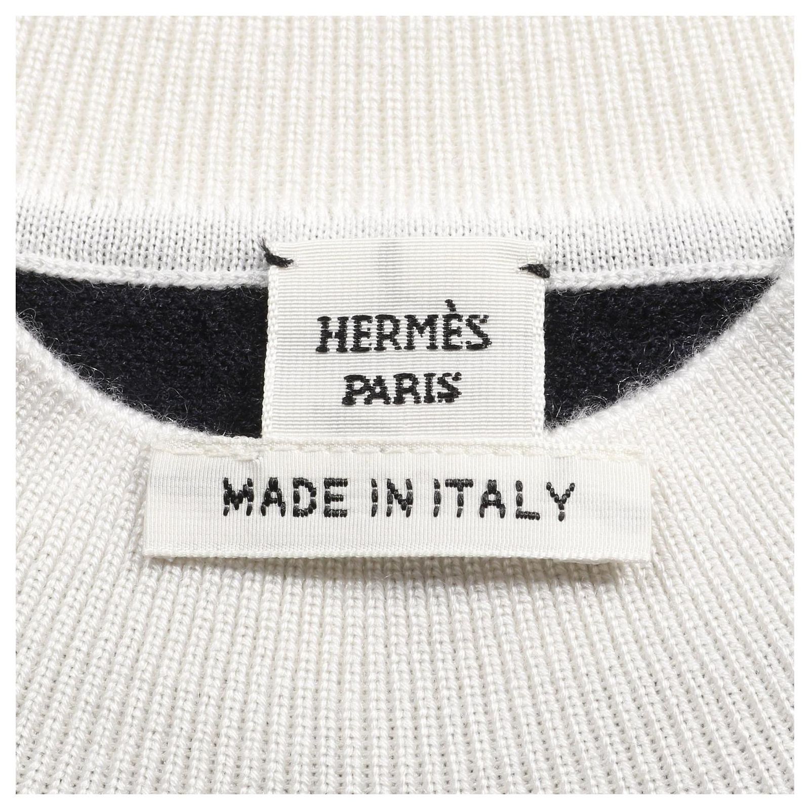 Hermès Hermes Chaine dAncre Cashmere Silk Knit Top34 Black White 