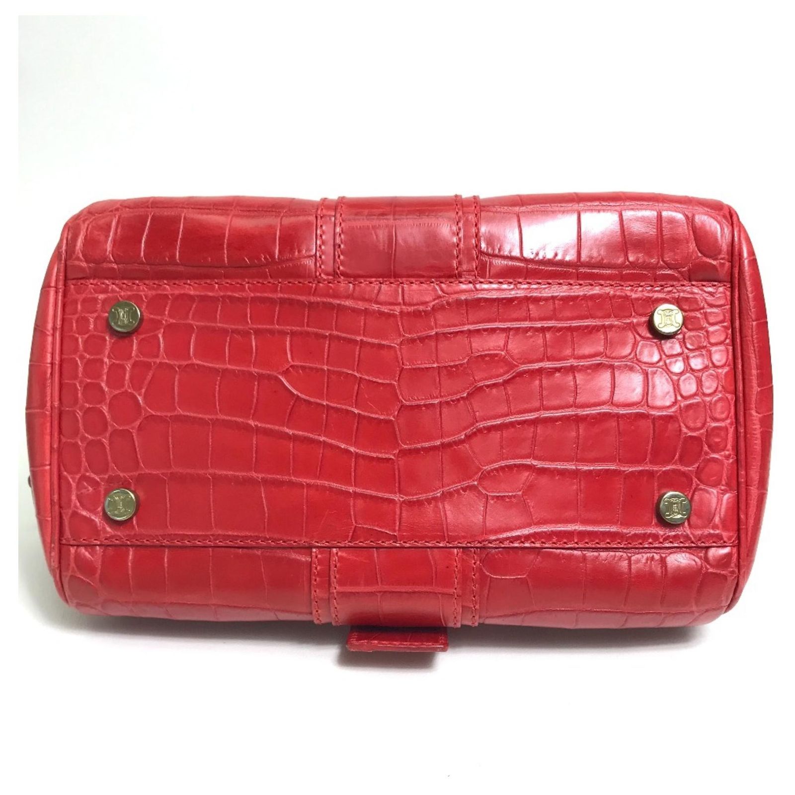 Céline Celine Belt Embossed Leather Handbag Red ref.2459371  display picture 1