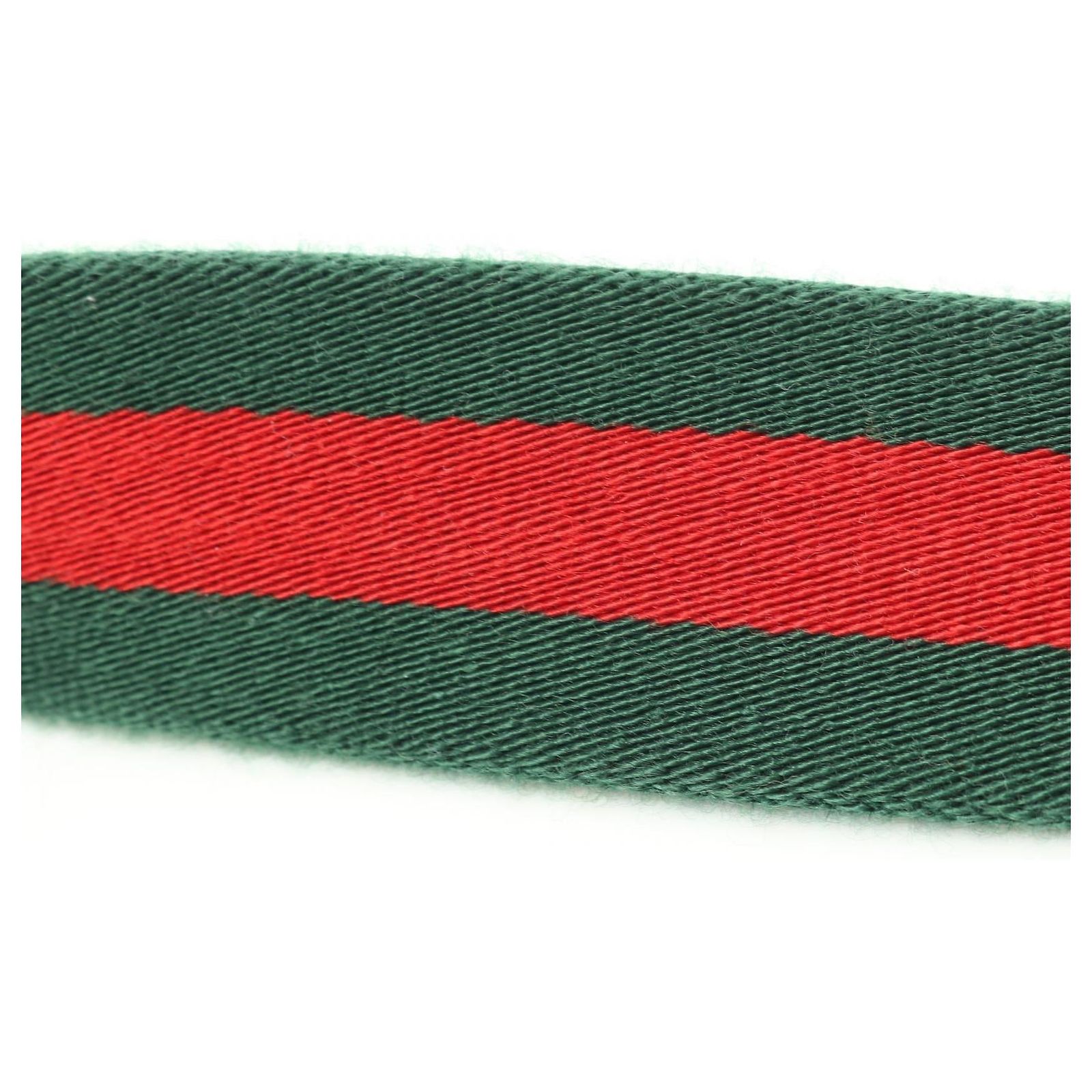 Gucci Sherry Line Canvas Leather Belt Black Red Green Cloth  display picture 3