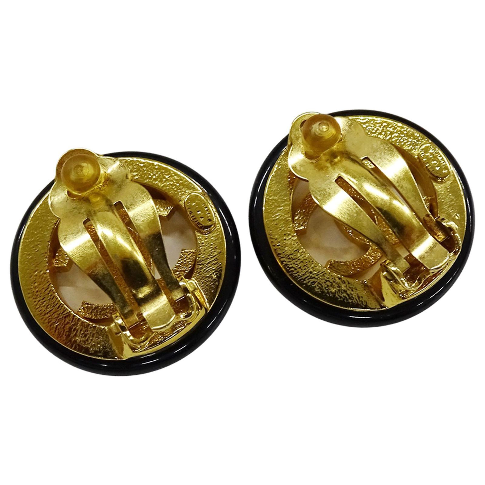 Boucles D'oreilles Vintage à Clips En Plastique - Occasion, Bijou Rétro