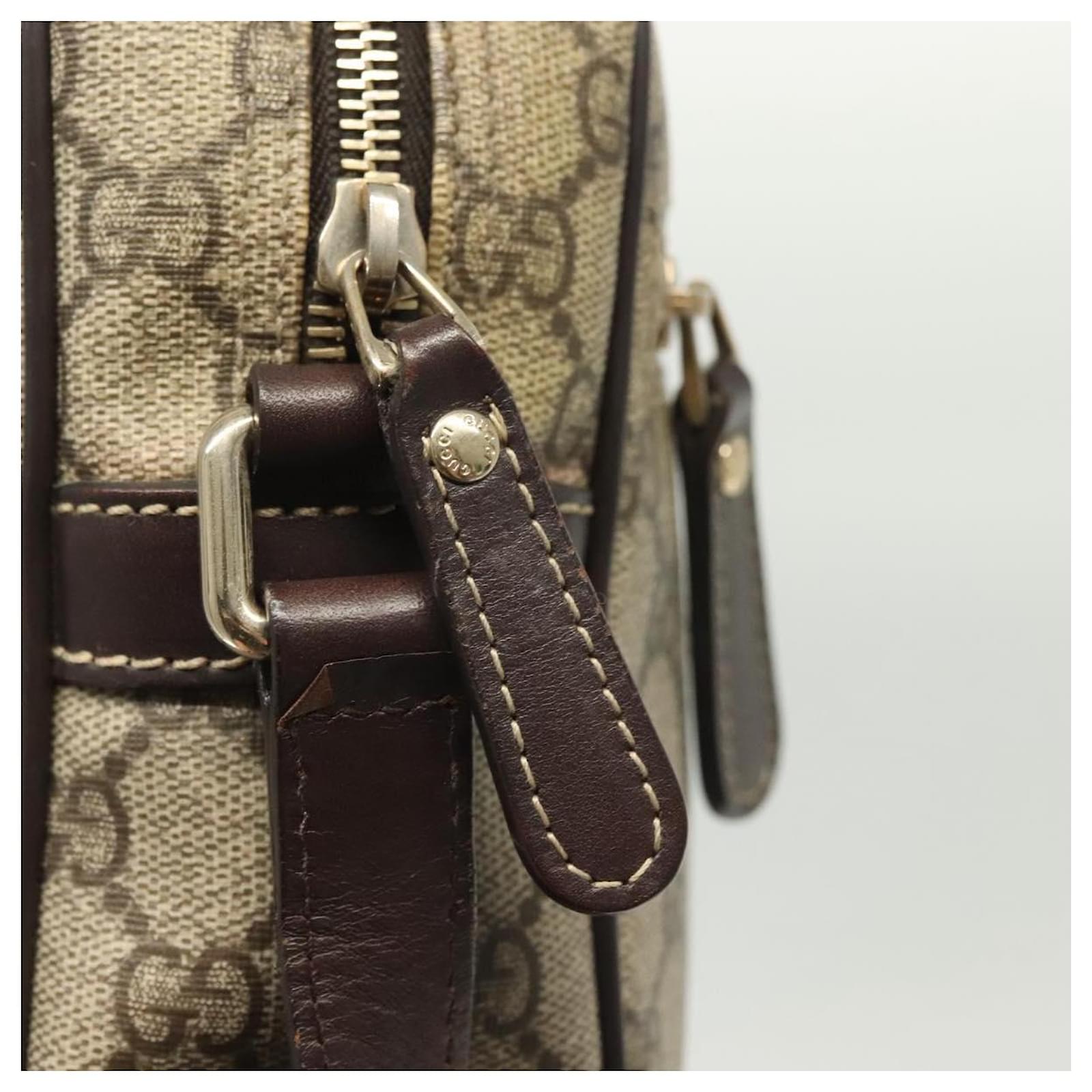 GUCCI GG Supreme Shoulder Bag PVC Beige Gold 233268 Auth yk19303