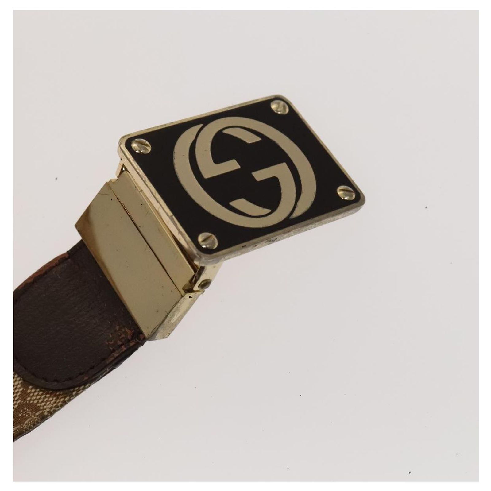 GUCCI GG Canvas Web Sherry Line Belt Canvas 3Set White Beige  display picture 3