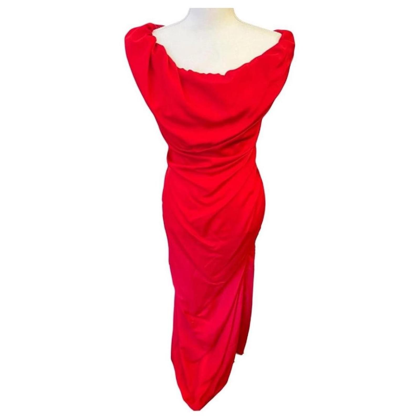 Vivienne Westwood Ginnie Pencil Maxi Dress Red Polyester ref.2462823 - Joli  Closet