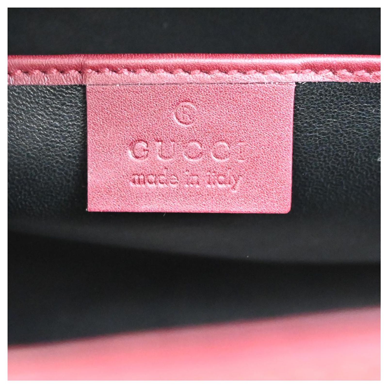 Gucci Belt Buckle Top Handle Bag Leather Red Leather Buy Gucci Red Leather GG Marmont Belt Bag - 75/30  main image 2