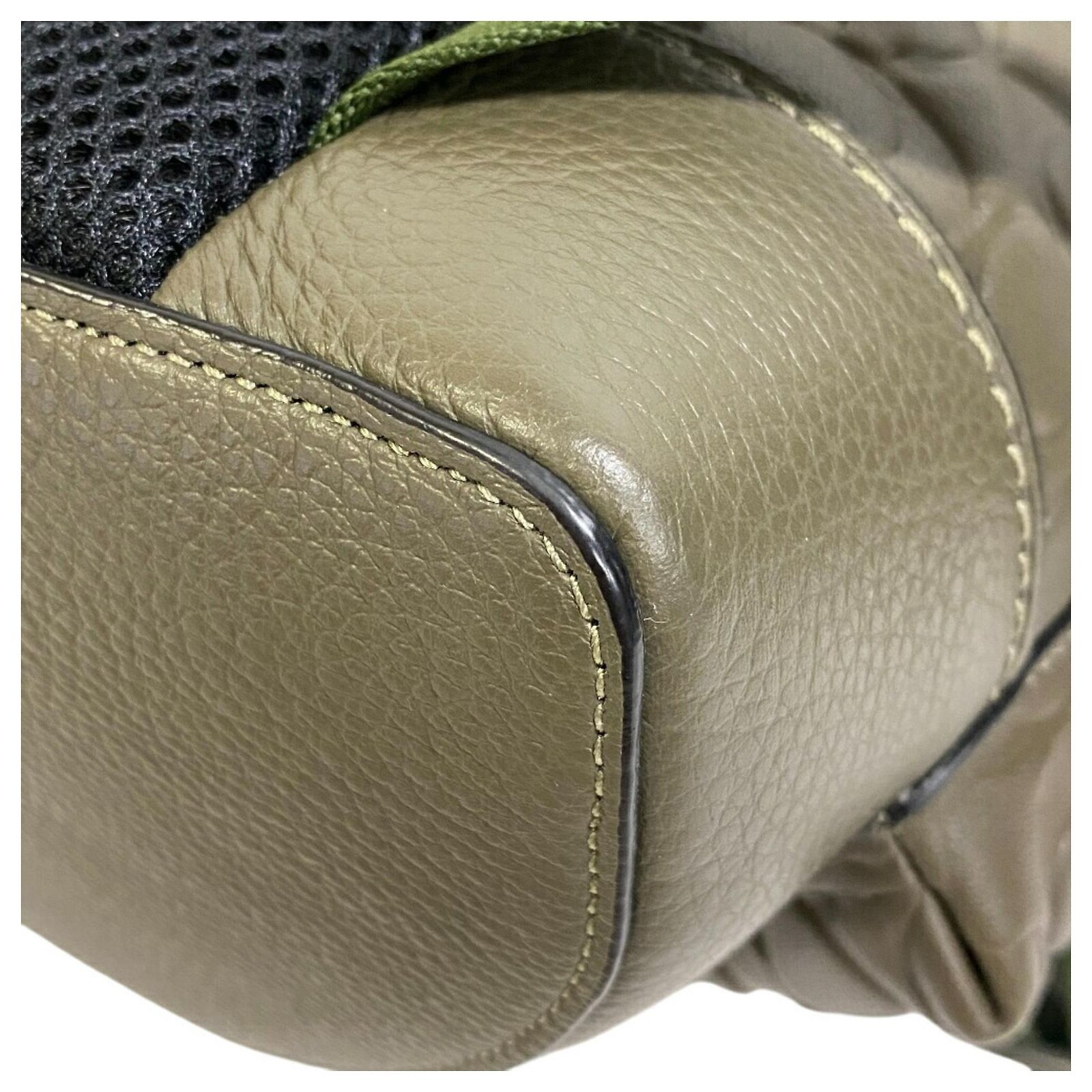 COACH CAK26 Embossed Drawstring Warner Backpack, Khaki Green COACH CAK26 Prägung Drawstring Warner Rucksack Khaki Leder  main image 3