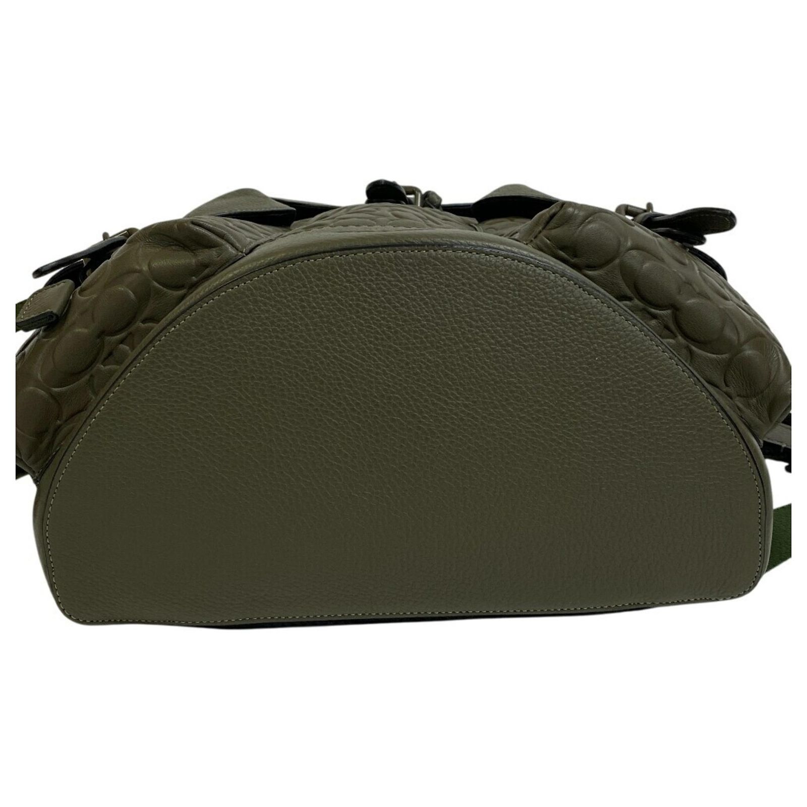 COACH CAK26 Embossed Drawstring Warner Backpack, Khaki Green COACH CAK26 Prägung Drawstring Warner Rucksack Khaki Leder  main image 4
