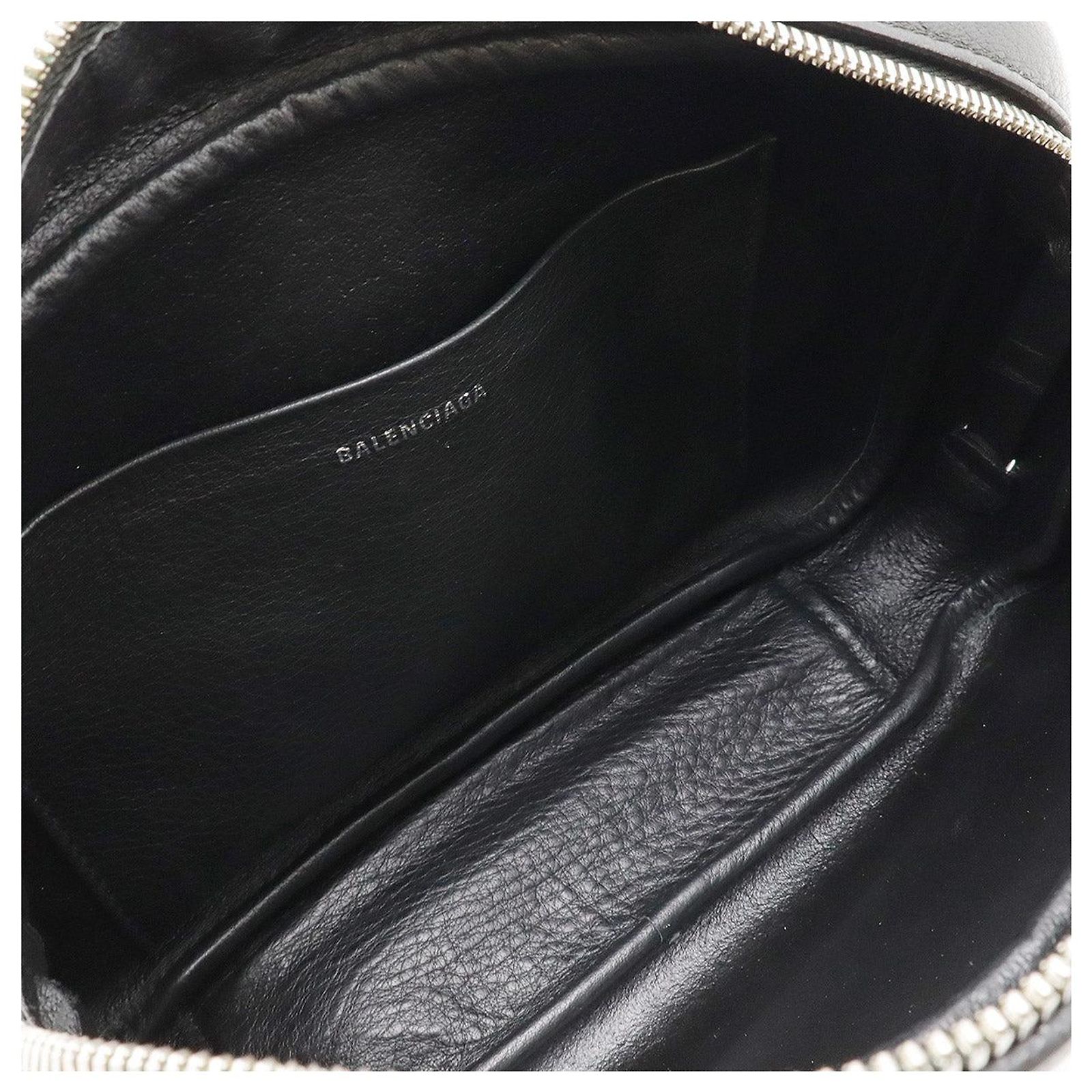 Balenciaga EVERYDAY Calfskin Shoulder Bag Black Leather ref 