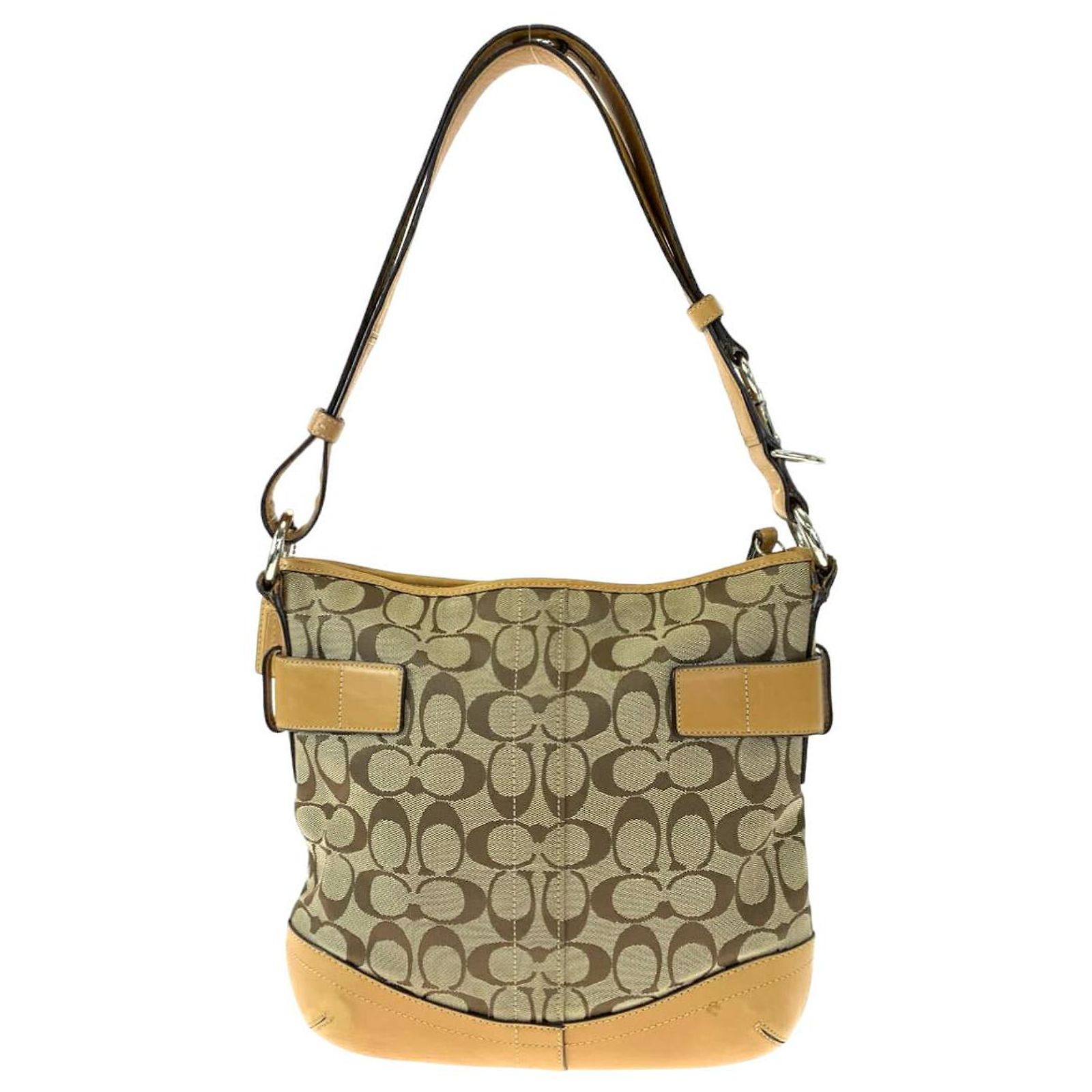 Coach Signature Canvas Shoulder Bag F03574 Brown Cloth ref 