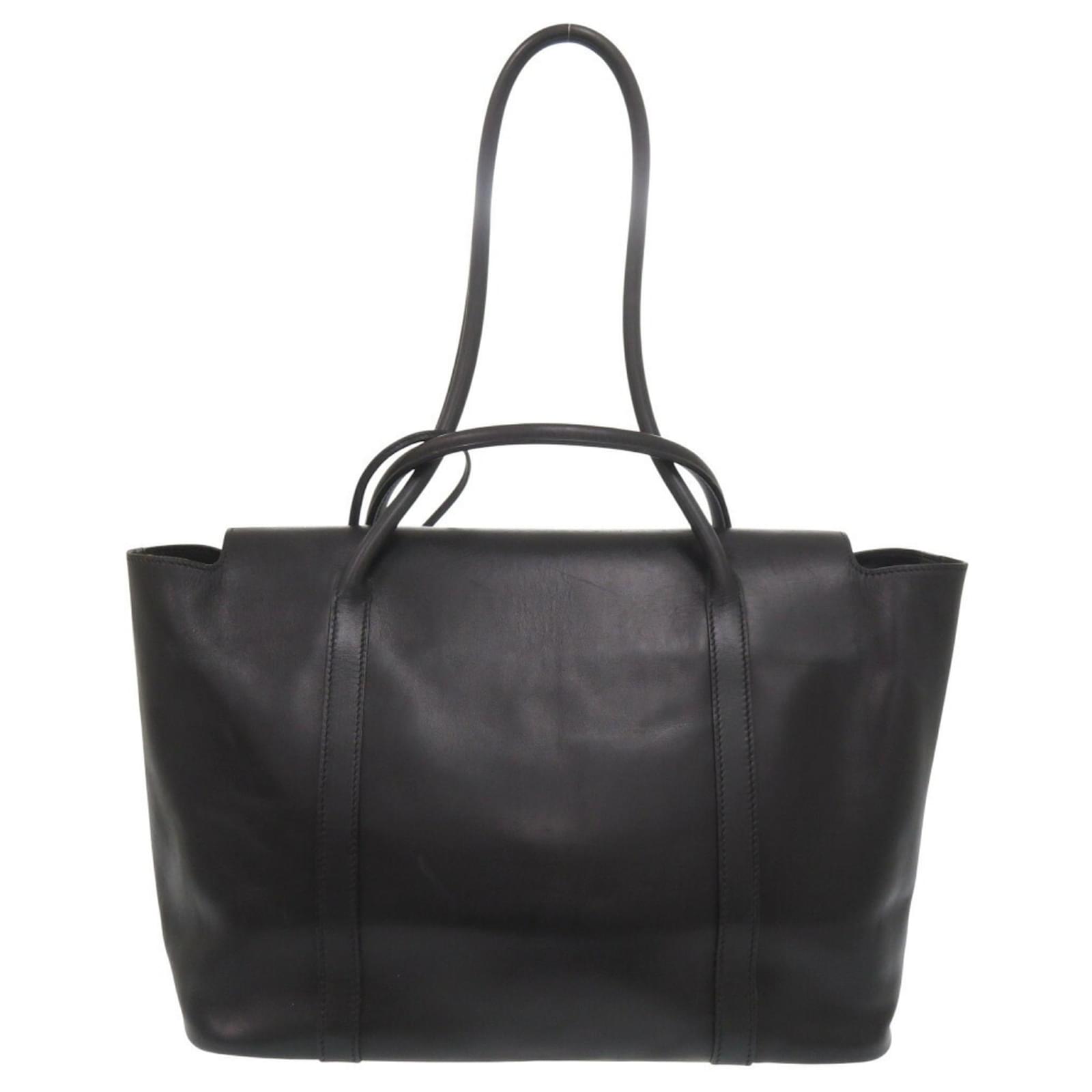 Hermès Hermes Margiela-era Initial Tote Bag Black Leather ref