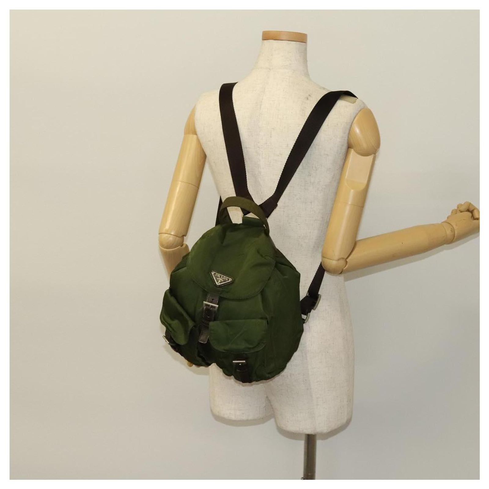PRADA Backpack Nylon Khaki Auth 146518 PRADA Backpack Nylon Khaki Auth bs23722 ref.2145622 - Joli  main image 2