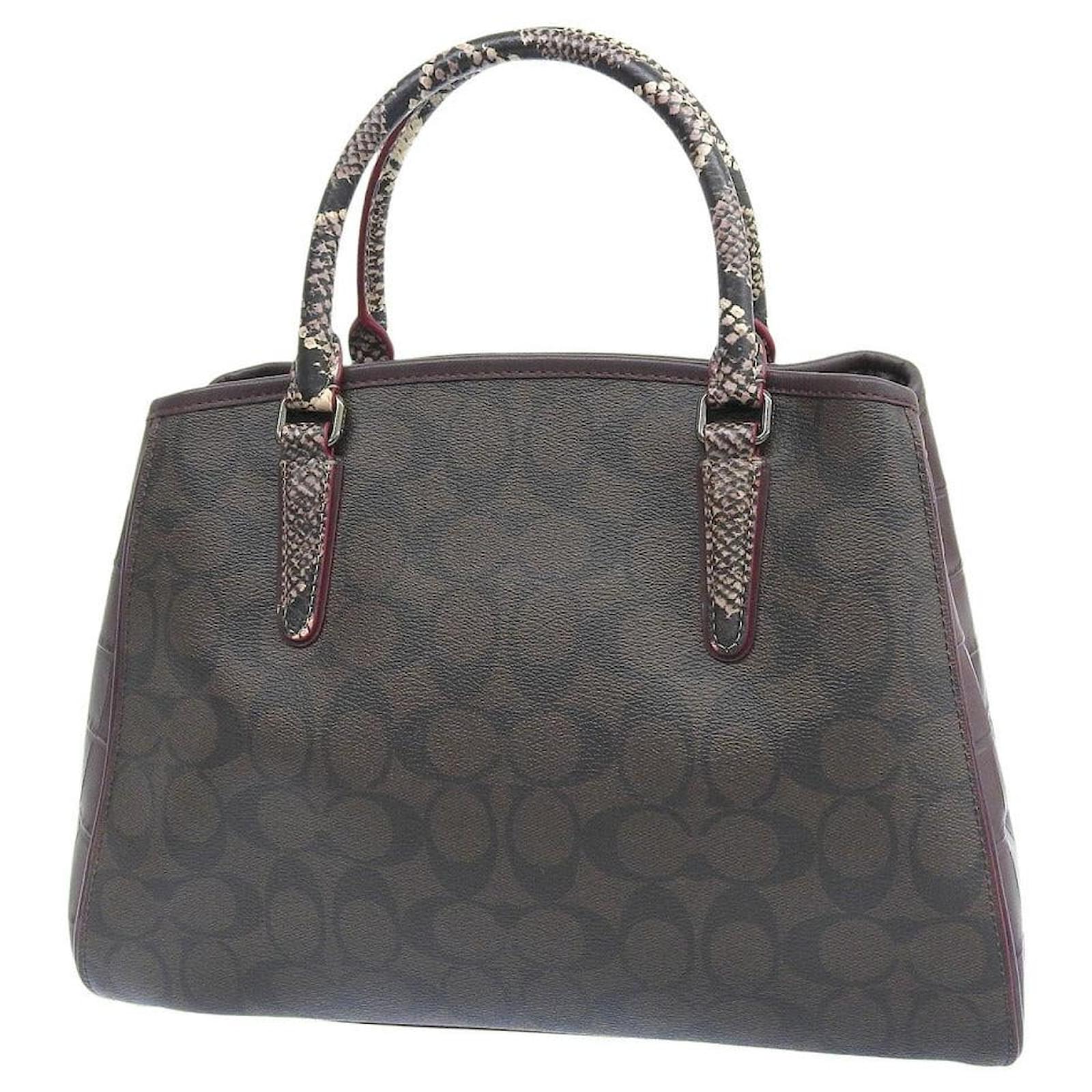 Coach Signature 2WAY Bag Brown Cloth ref.2473044 - Joli Closet