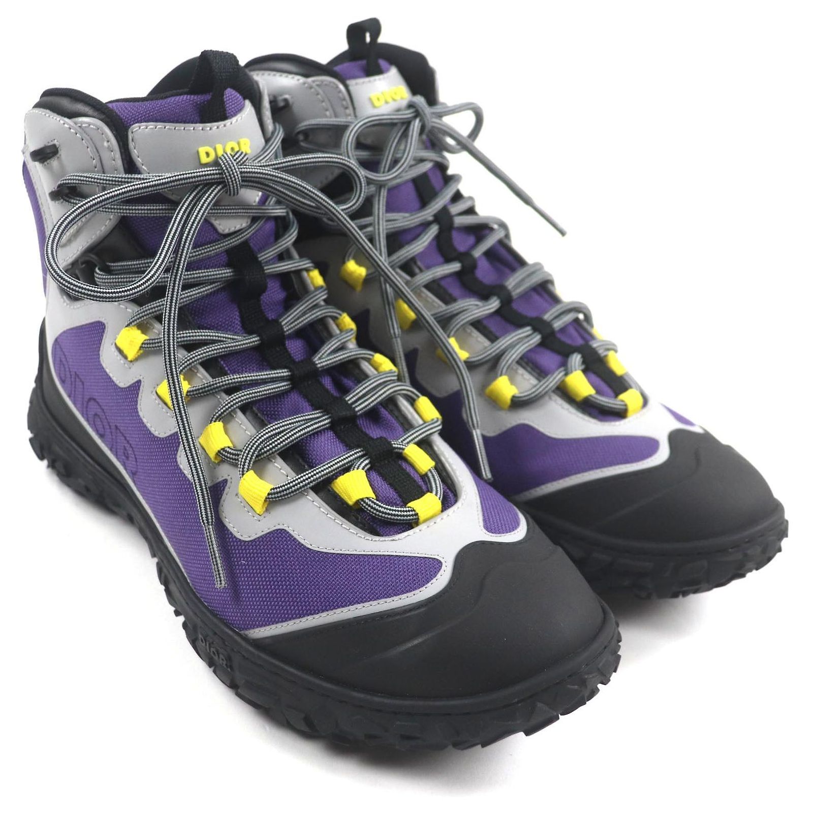 Dior Boots 39 Izon Purple Black Multi Hiking Christian Dior Oblique Calfskin Mens Explorer II Buckle  main image 3