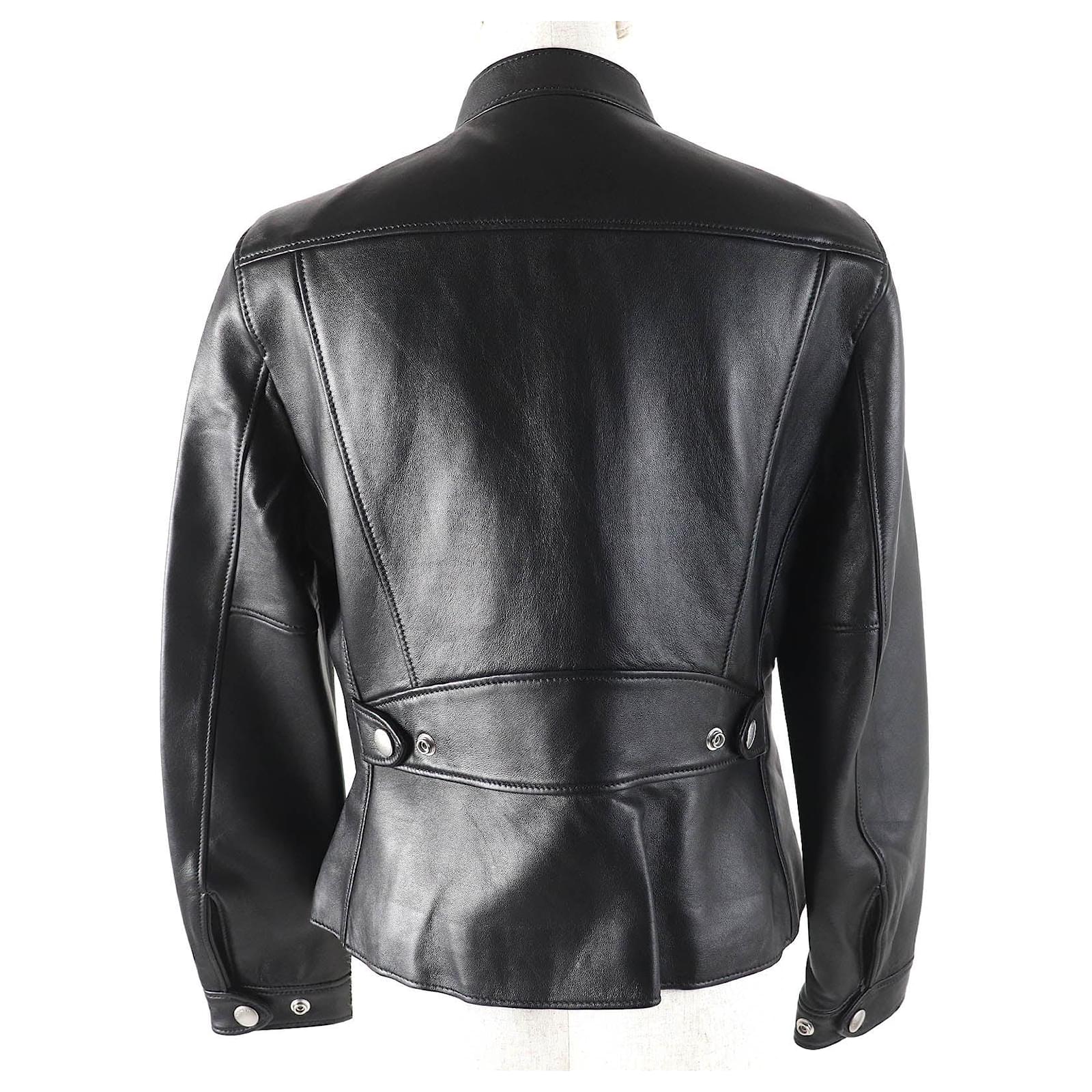 Coach Uptown Racer Jacket Sheep Leather Jacket Black Lambskin ref