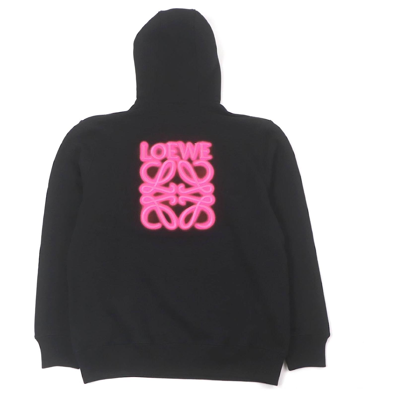 Loewe HOODIE NEÓN Sudadera de Algodón y Poliéster Negro ref