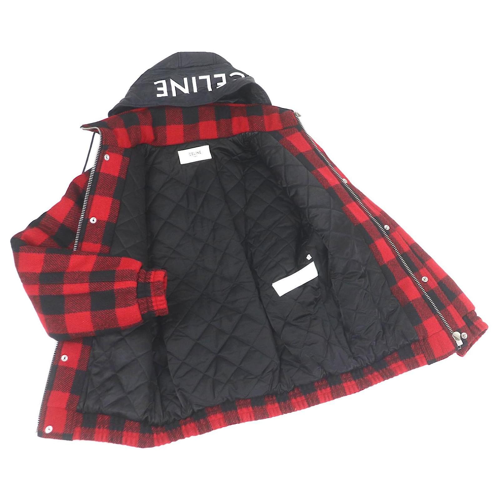 Céline Celine Blouson Check Jacket Black Red ref.2477161 - Joli Closet