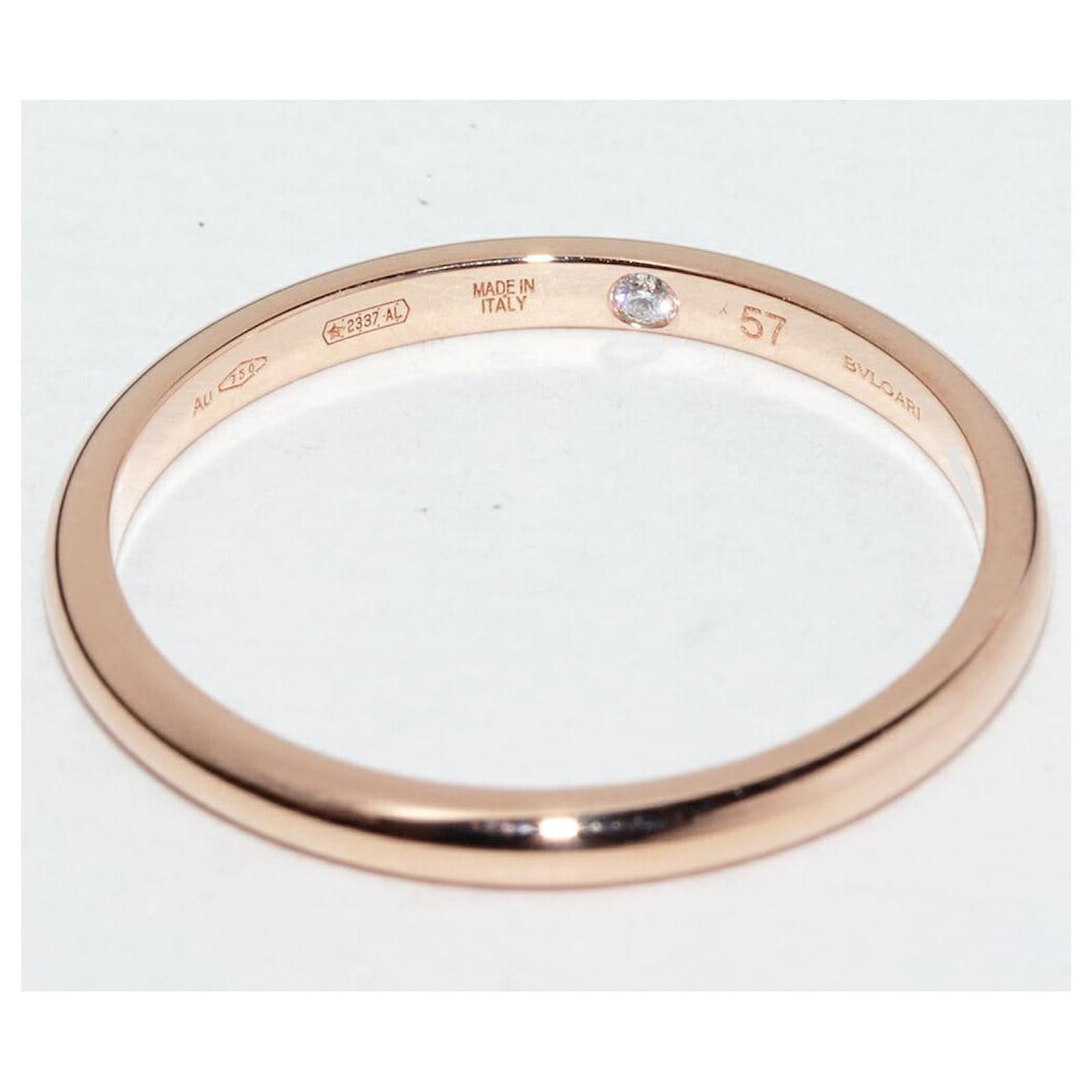 Bulgari Bvlgari ROMA AMOR K18PG Diamond Ring Size 57 Pink Leather