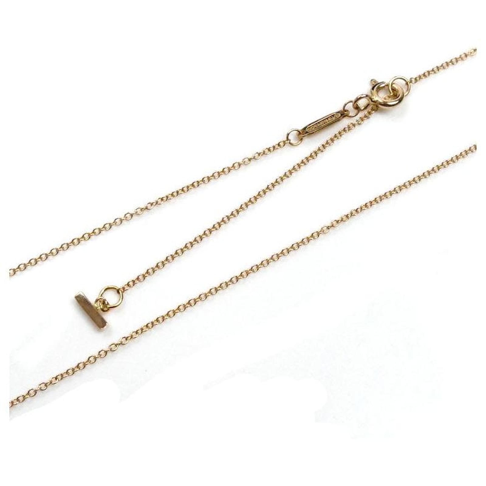 Tiffany & Co Tiffany&Co. T Smile Au750 Necklace Golden Metal ref