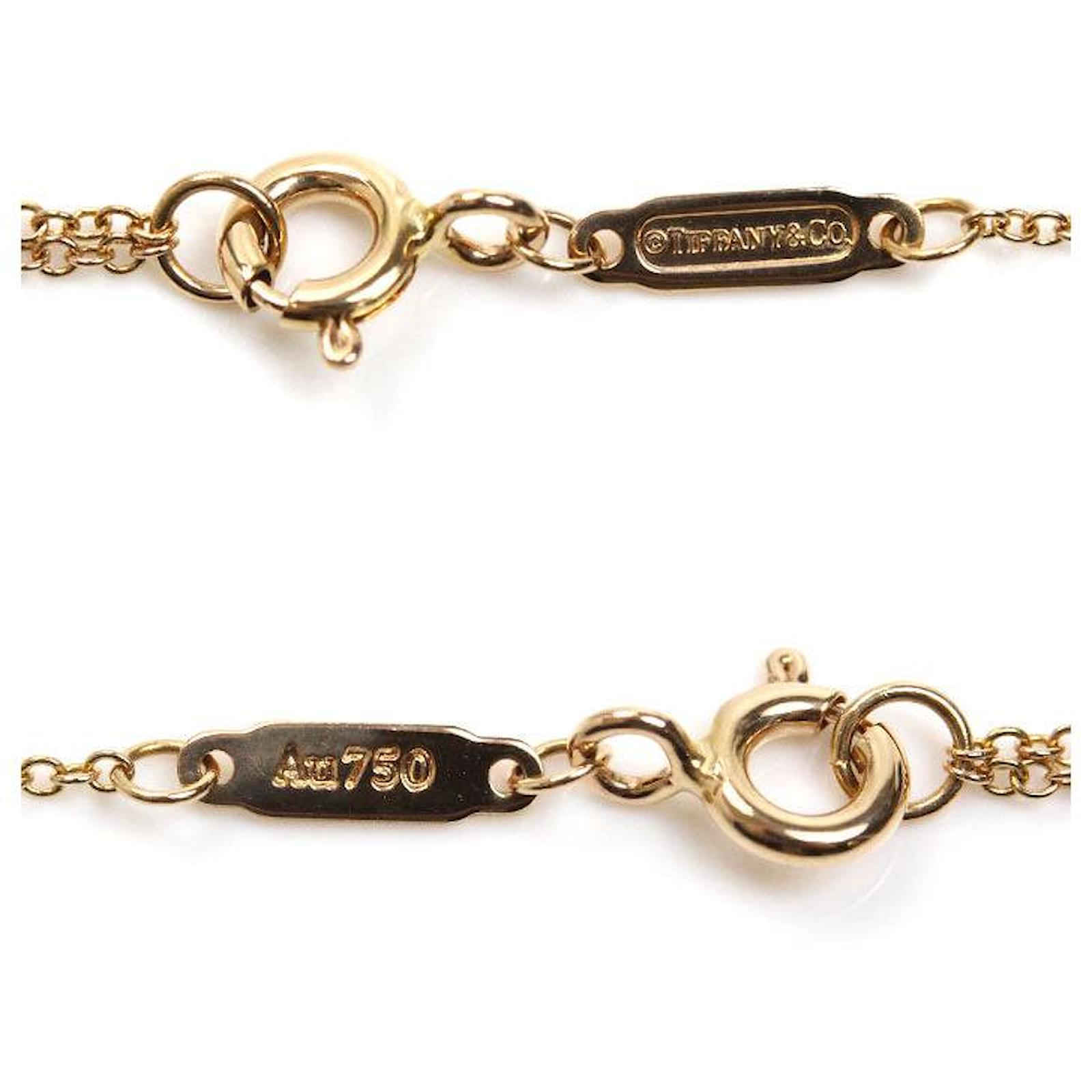 Tiffany & Co Tiffany&Co. T Smile Au750 Necklace Golden Metal ref