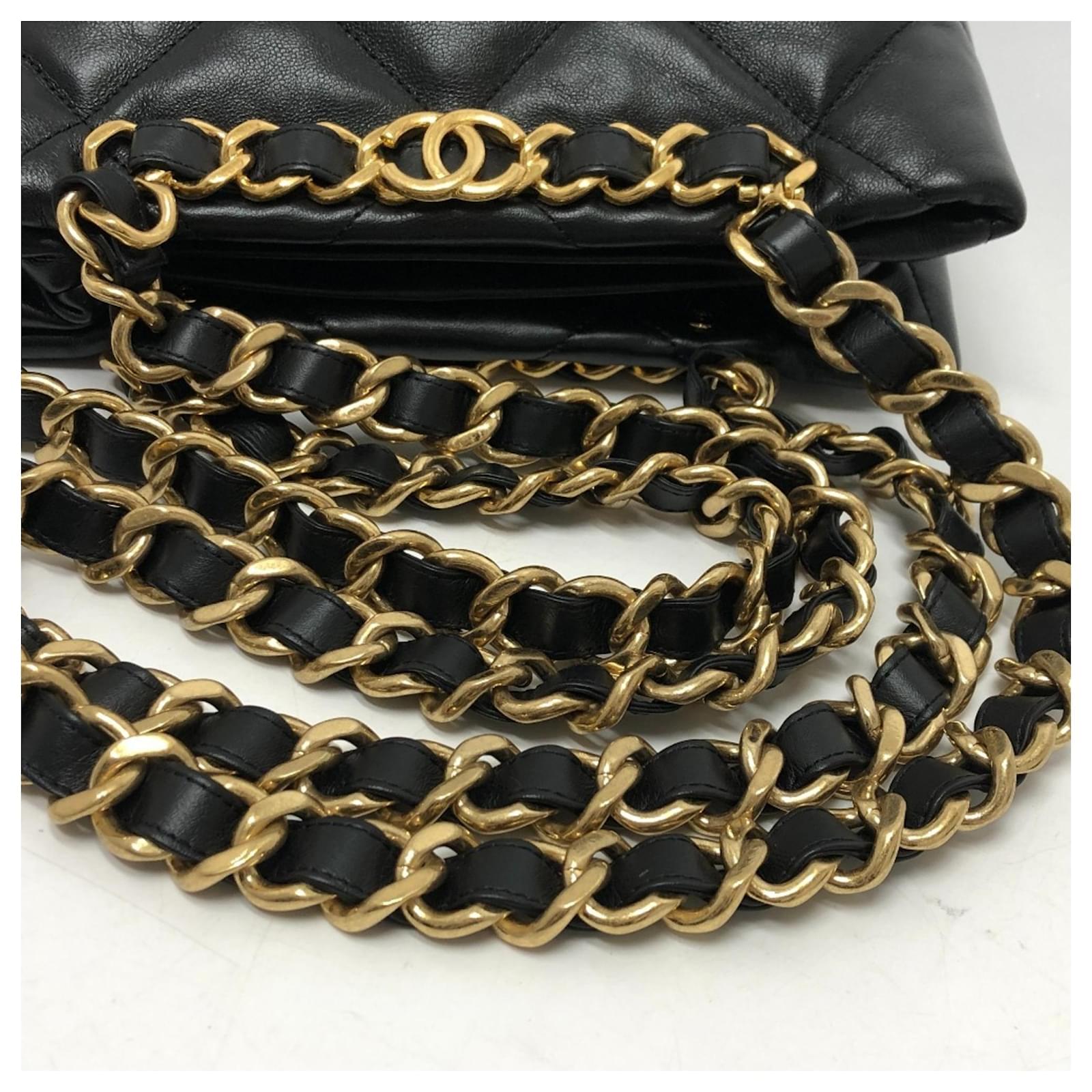 Chanel AS3502 Coco Mark CC Matelasse Small Shopping Bag Black
