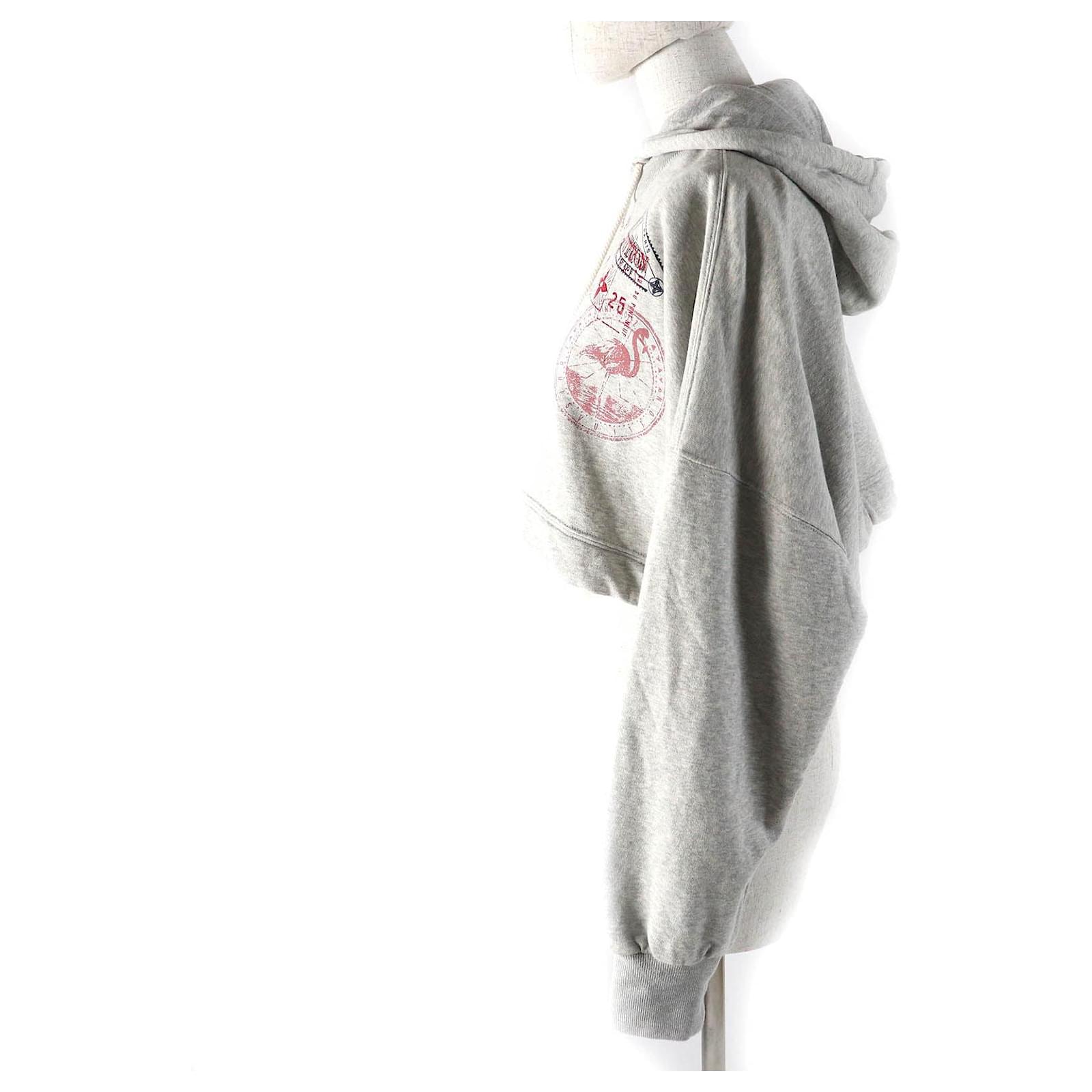 Louis Vuitton Flight mode Travel Stamp Crop Hoodie Cotton Hoodie