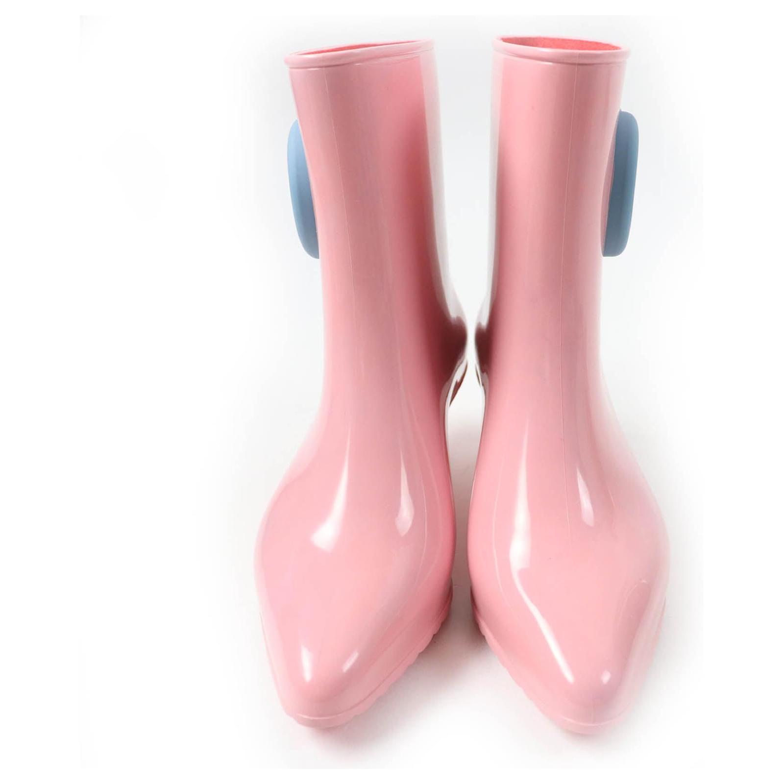 Gucci Interlocking G Rain shoes Rubber Rain Boots Pink Plastic ref