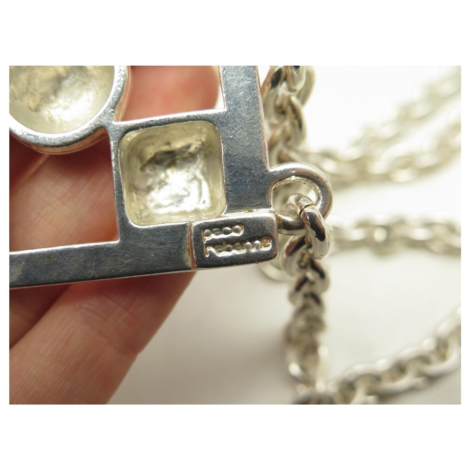 Collier Vintage PACO RABANNE En Métal Doré - Longueur 50 Cm, Style Chaîne, Occasion Portée, Pièce Mode Rétro
