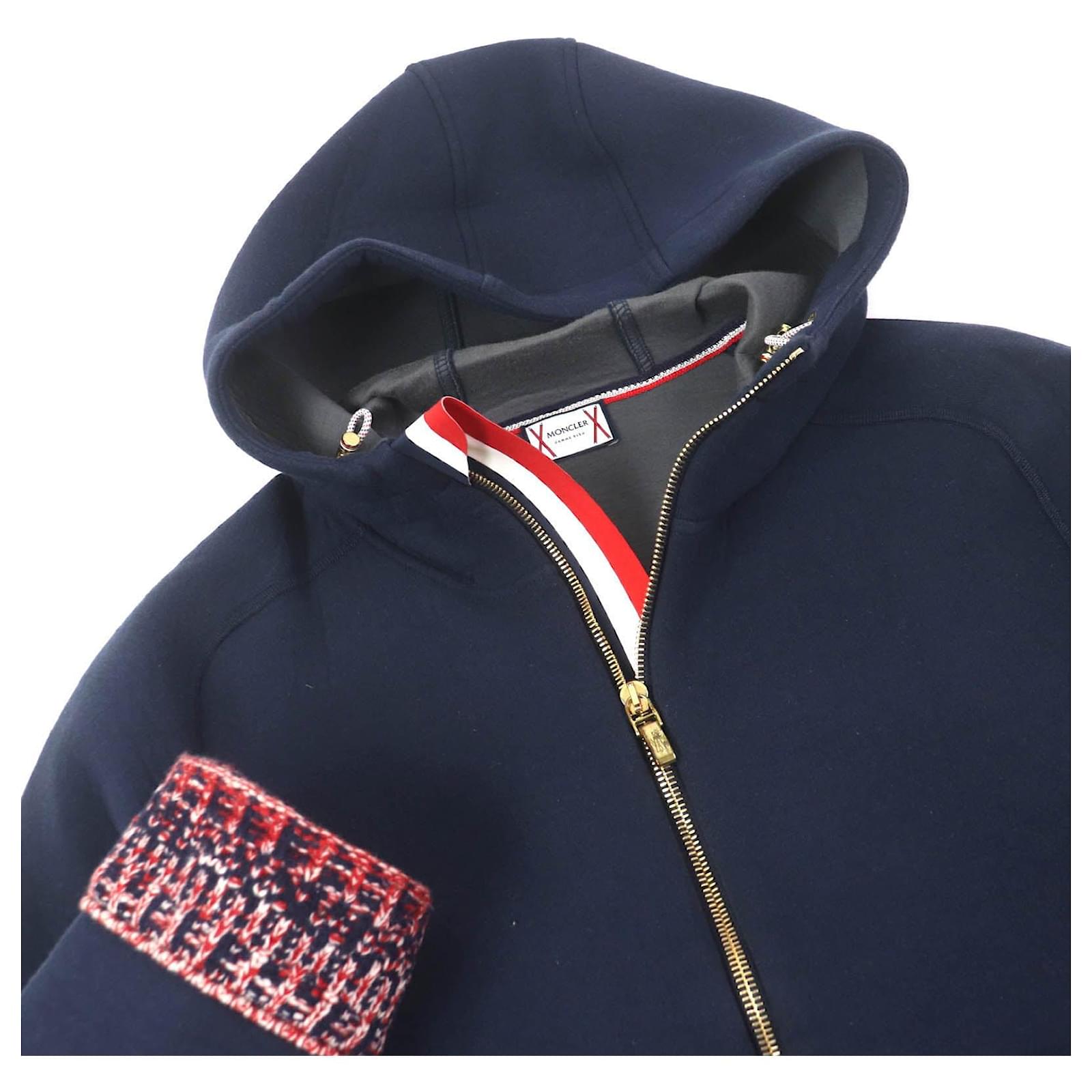 Moncler Gamme Bleu Maglia Cardigan Cotton Wool Cardigan Blue Navy