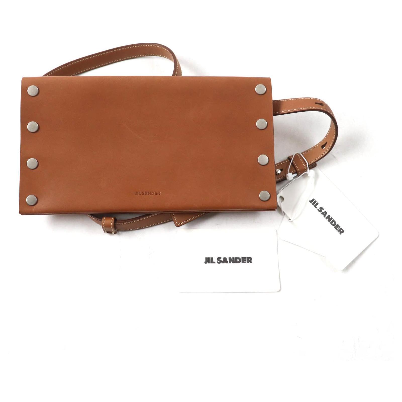 Jil Sander JSMU840162 Rivet wallet belt Leather Waist bag Brown