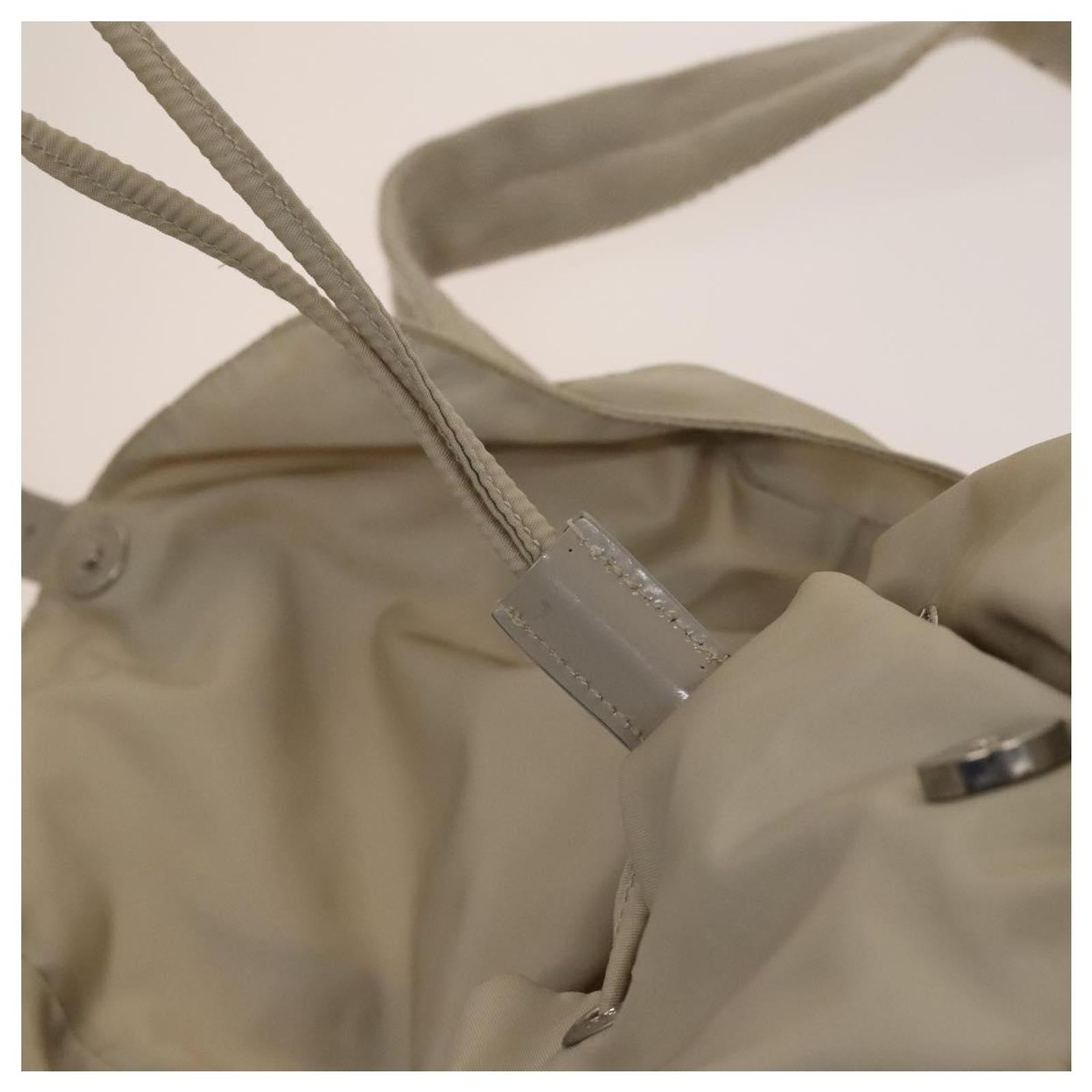 PRADA Backpack Nylon Ivory Silver Auth 138397 PRADA Backpack Nylon Ivory Silver Auth 138397 Silvery Cream  main image 3