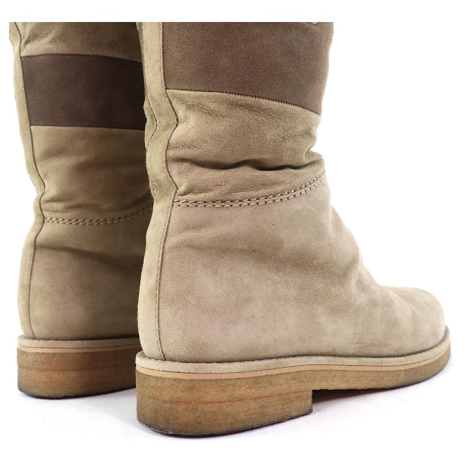 Hermès Hermes Margiela Period H motif suede leather mouton knee 
