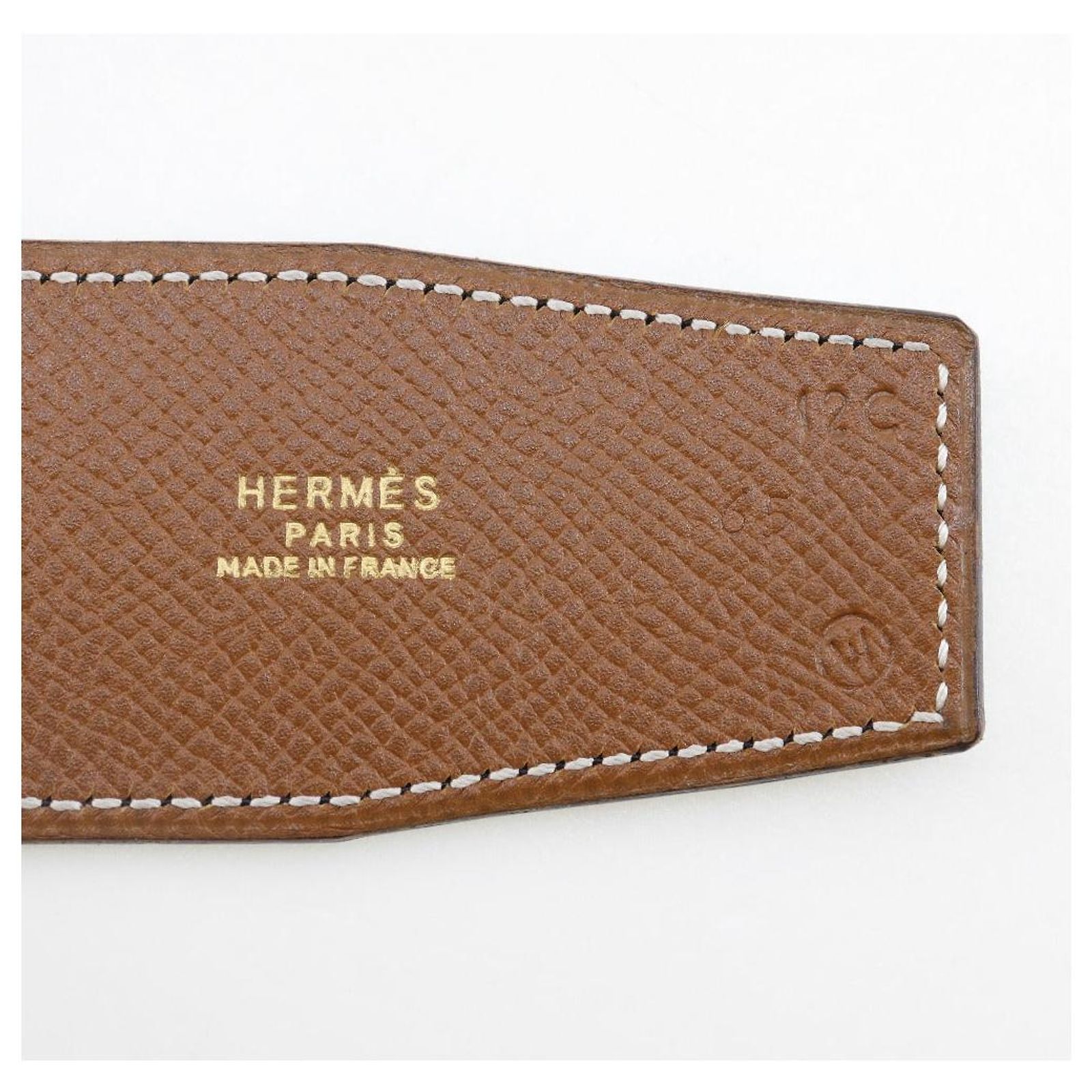 Hermès Hermes Horse Buckle Box Calf×Clemence Belt Brown  display picture 1
