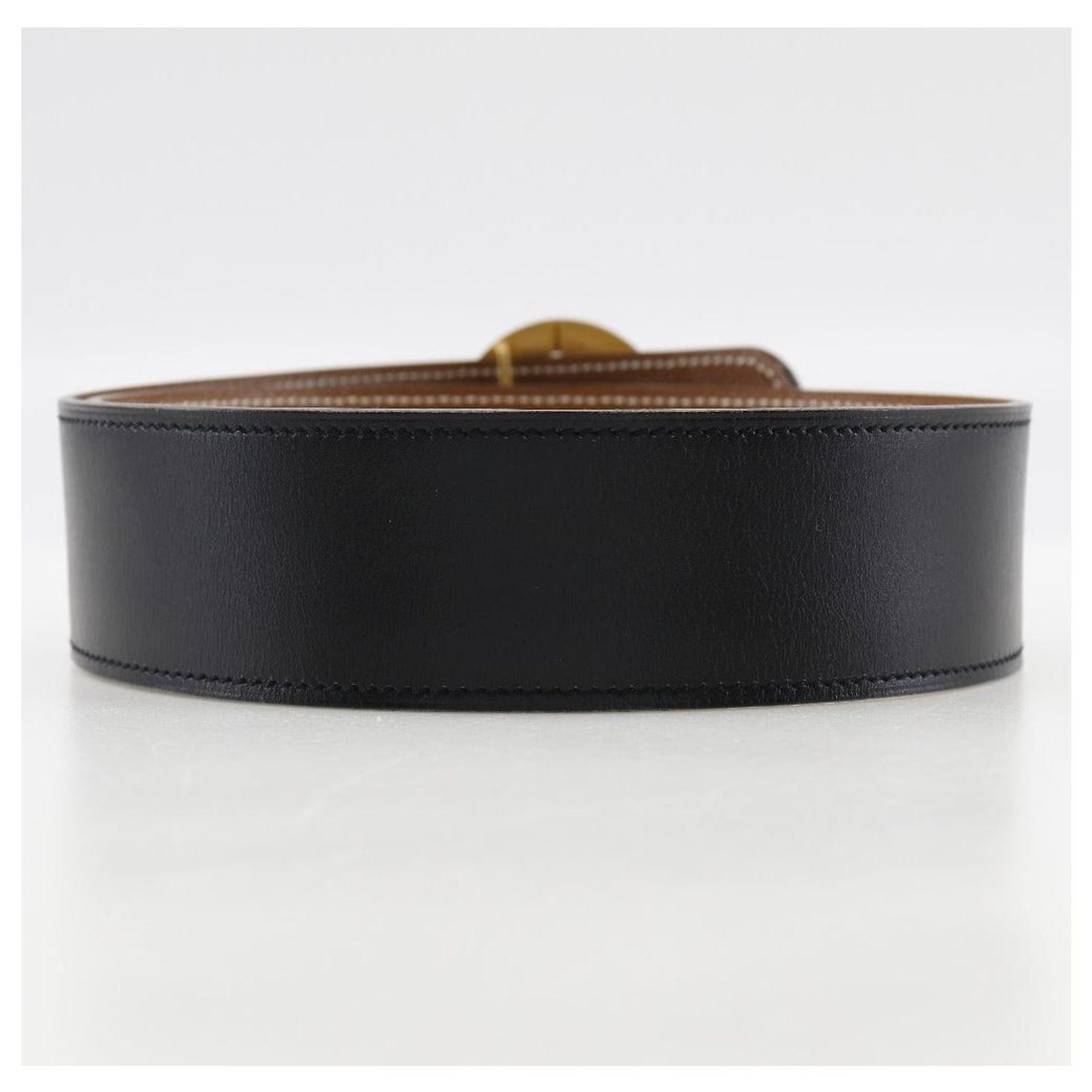 HERMES Horse Buckle Box Calf Leather 100cm Belt/2BH1318 Hermès Hermes Horse Buckle Box Calf×Clemence Belt Brown  main image 2