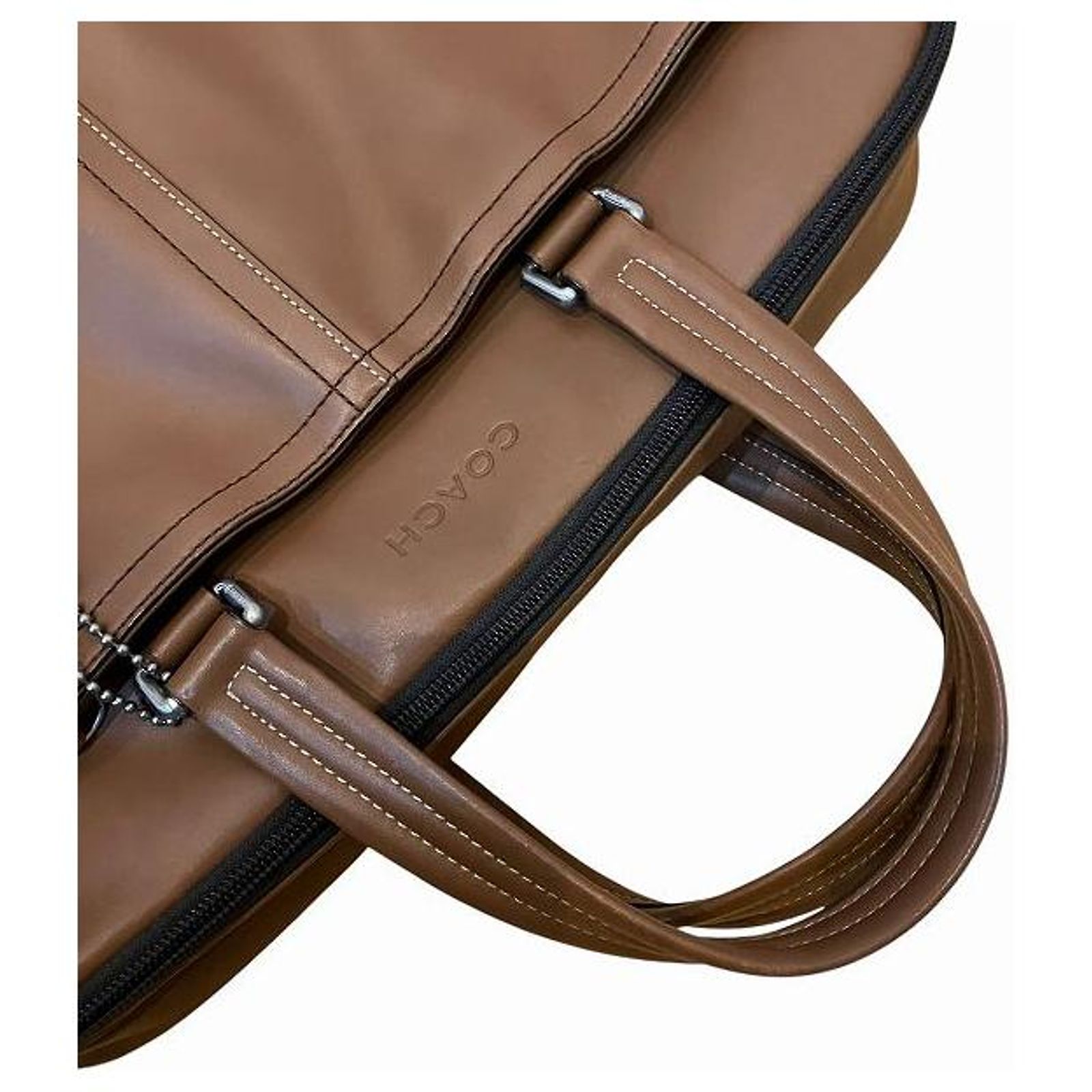 Coach Lexington Commuter Leather Briefcase Brown Camel ref 