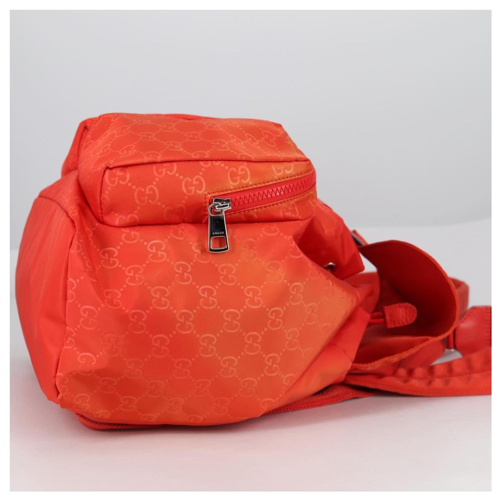 GUCCI Backpack Nylon Orange Silver Auth hk3123 Gucci Off The Grid Backpack Orange in Econyl Nylon with  main image 3