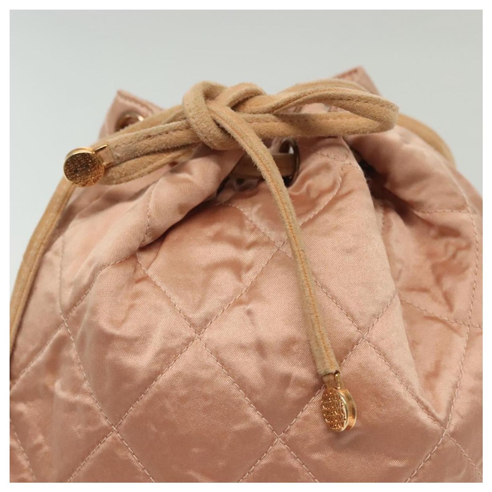 CHANEL Matelasse Backpack Satin Pink Gold CC Auth hk2932 CHANEL Matelasse Backpack Satin Pink Gold CC Auth hk2932  main image 2