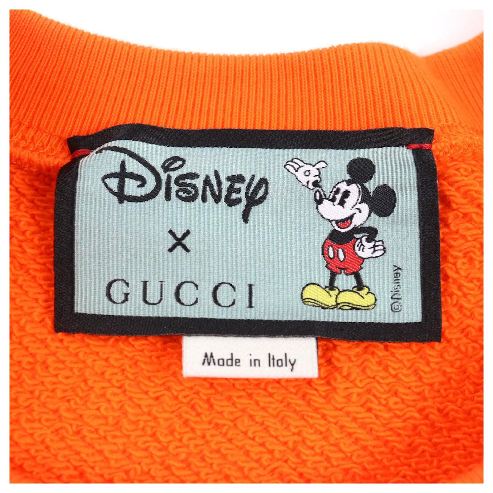 Gucci×Disney Mickey Mouse Print Web Line Sweatshirt Orange Cotton