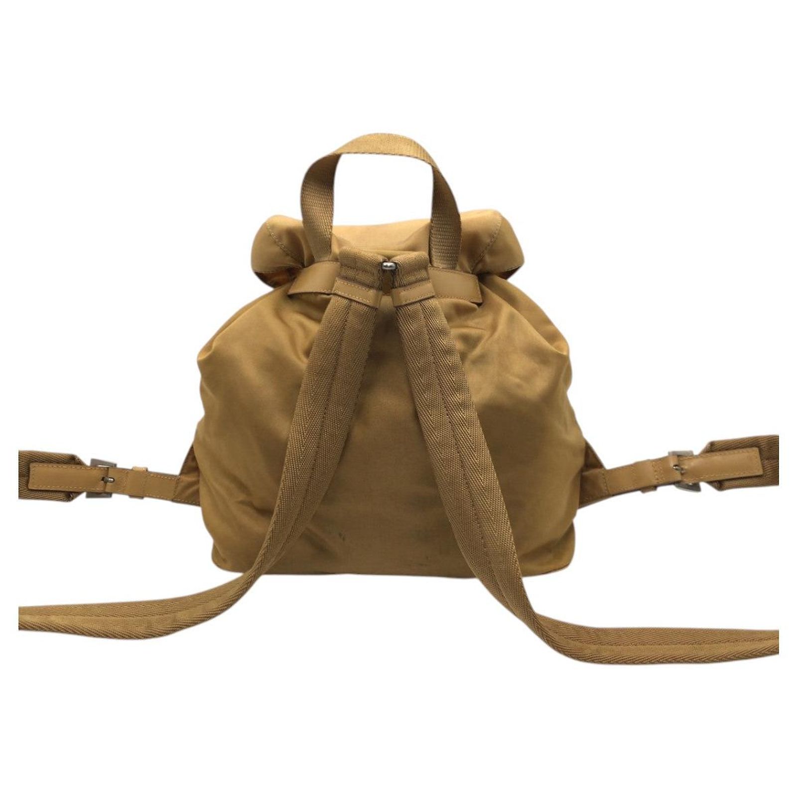 Prada Nylon Tessuto Triangle Logo Backpack Brown ref.2490194 