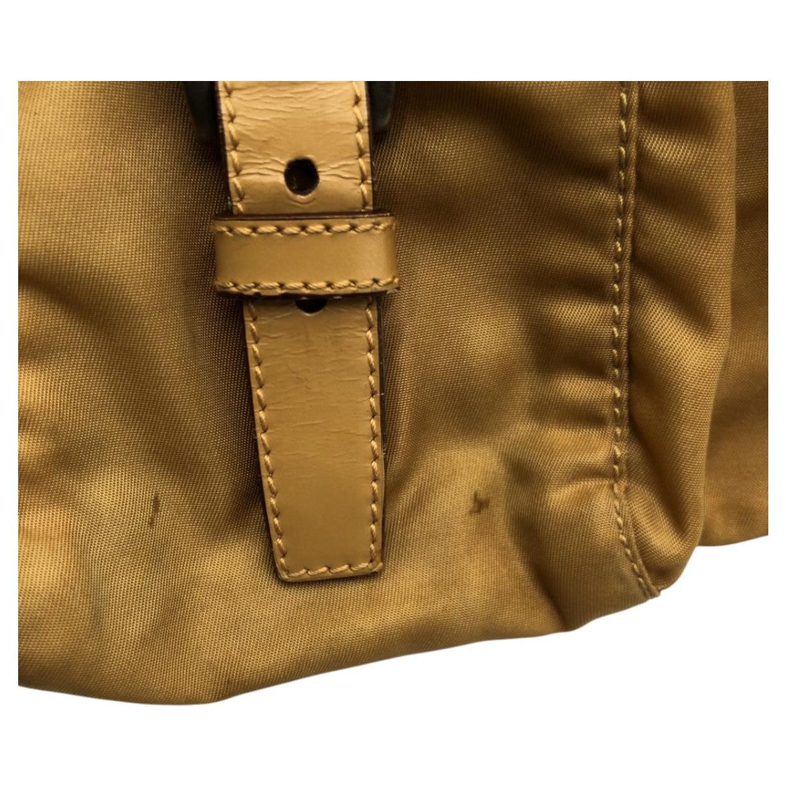 Prada Nylon Tessuto Triangle Logo Backpack Brown ref.2490194 