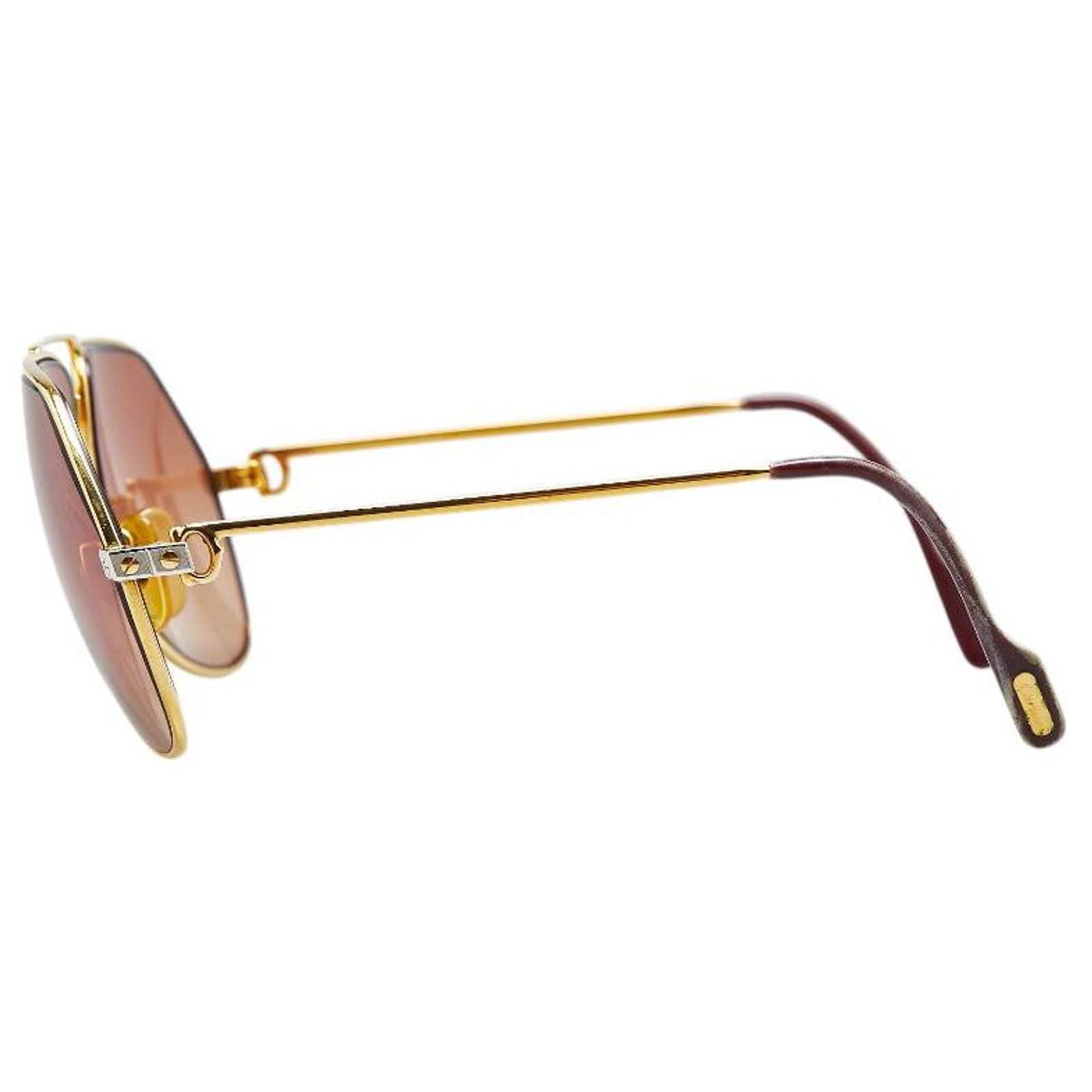 Cartier K14 Gold Sunglasses Brown Plastic ref.2491456 - Joli  display picture 3