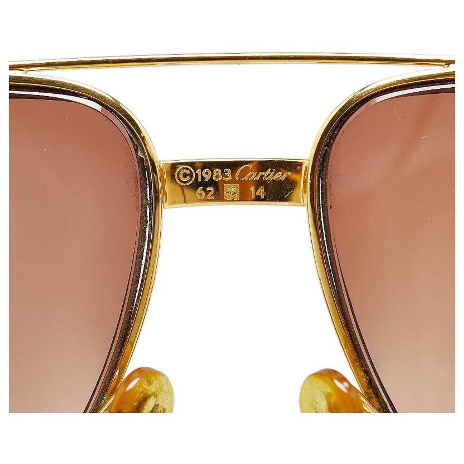Cartier K14 Gold Sunglasses Brown Plastic ref.2491456 - Joli  display picture 1