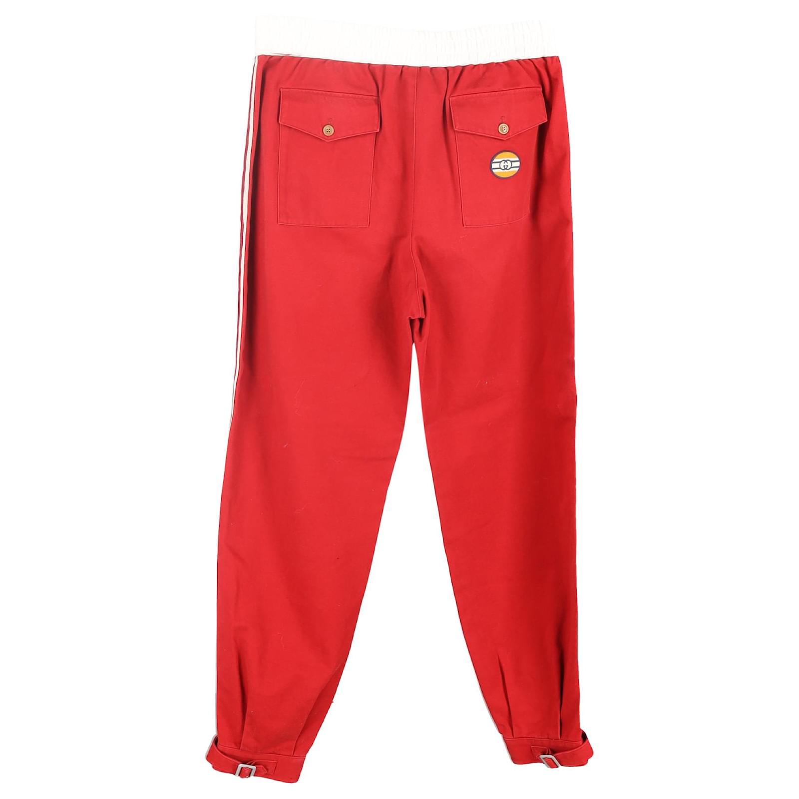 Gucci Military Drill Buckled Pants in Red Cotton ref.2491526