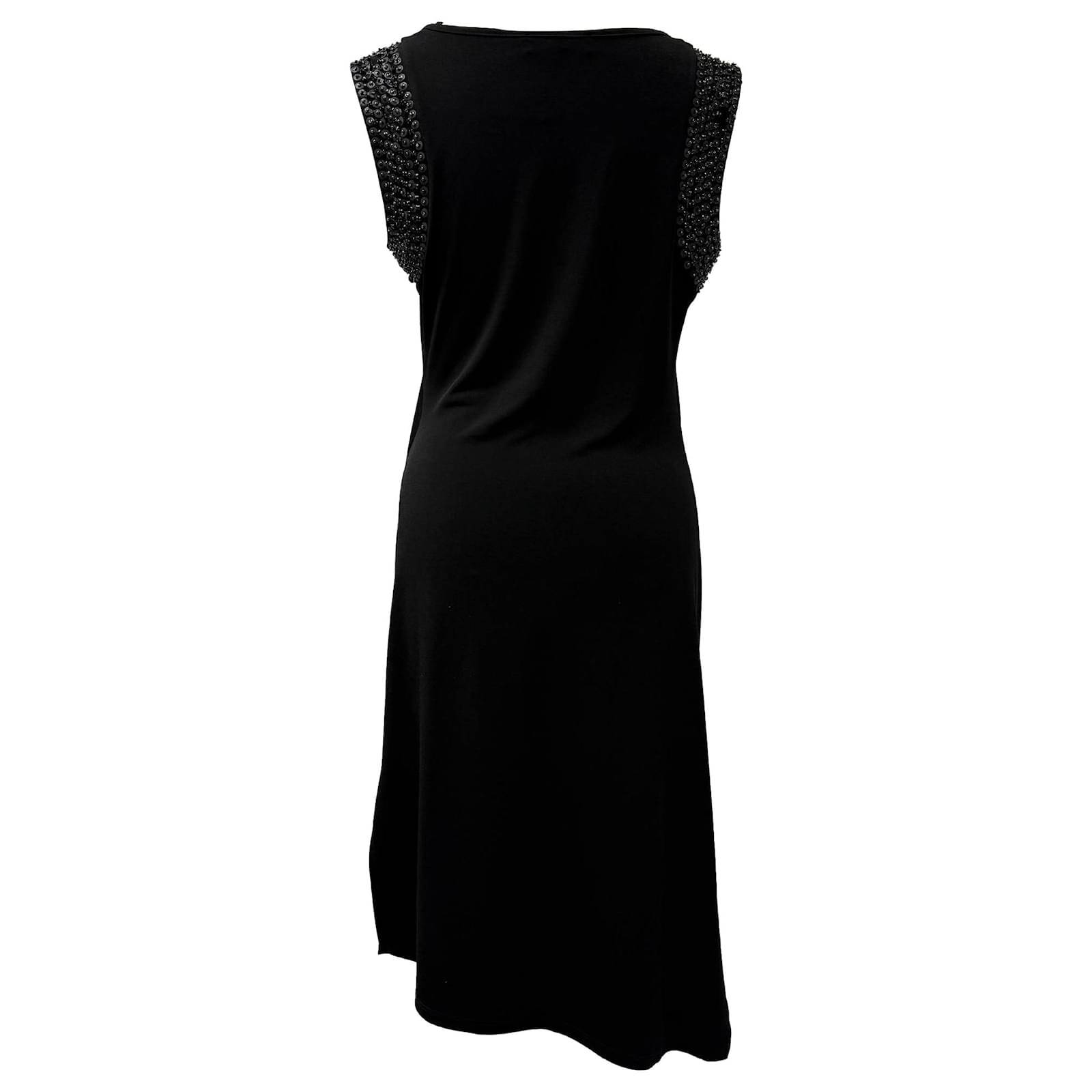 Michael Kors Sequin-Embellished Sleeveless Midi Dress in Black Polyester  ref.2492964 - Joli Closet