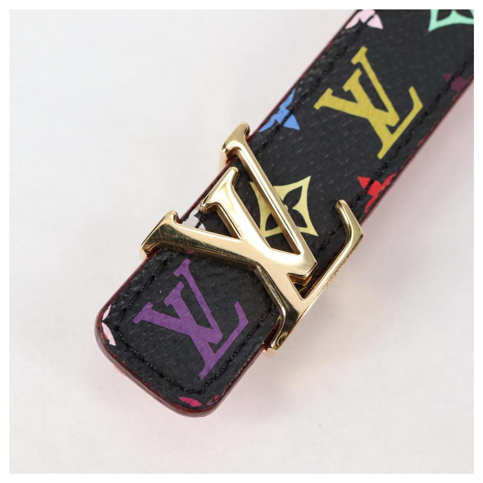 Authentic LV black multicolor belt LOUIS VUITTON Multi Colors Belt Women size 90 US Size 27  main image 4