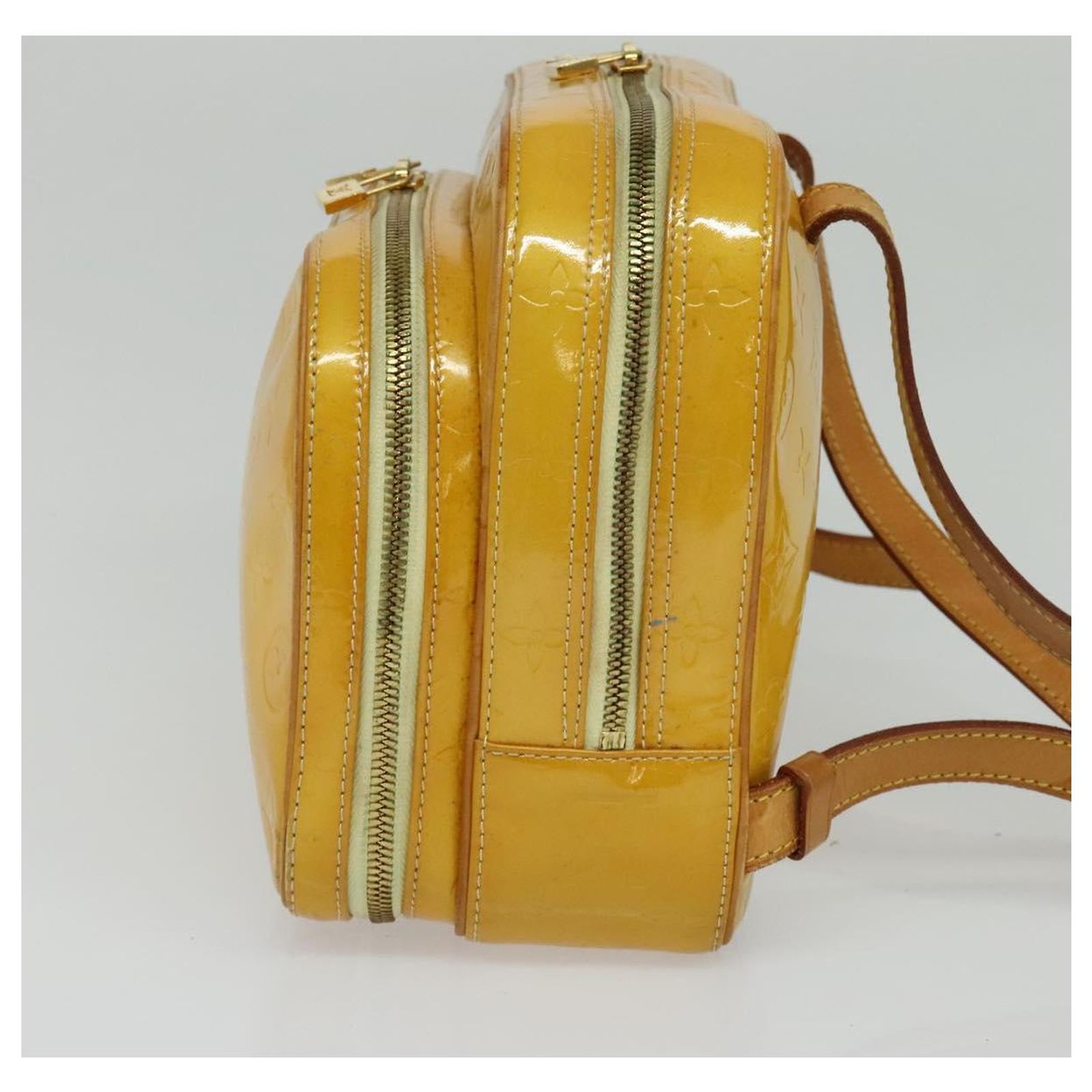 LOUIS VUITTON Monogram Vernis Marley Backpack Yellow M91040 LV