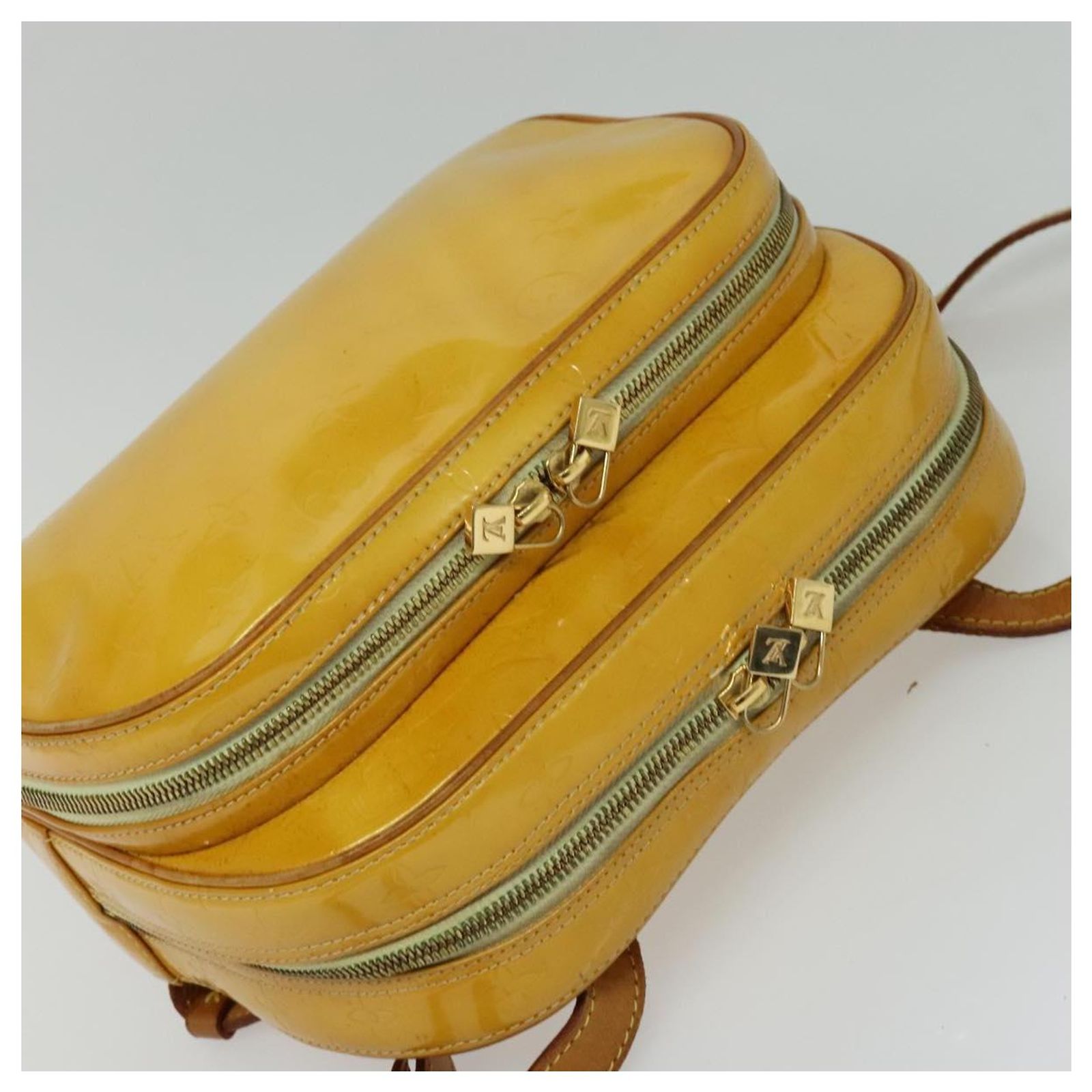LOUIS VUITTON Monogram Vernis Marley Backpack Yellow M91040 LV