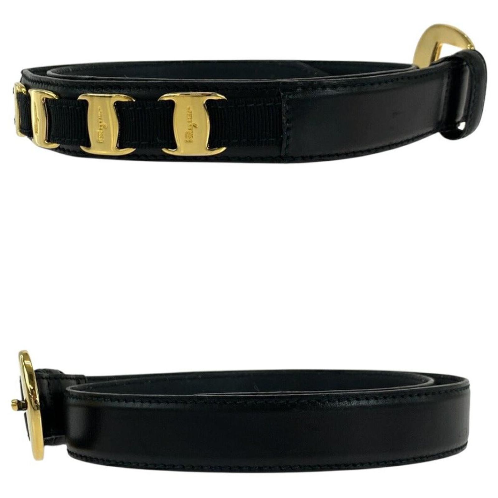 Salvatore Ferragamo 236089 Leather Belt Black ref.2495258  display picture 1