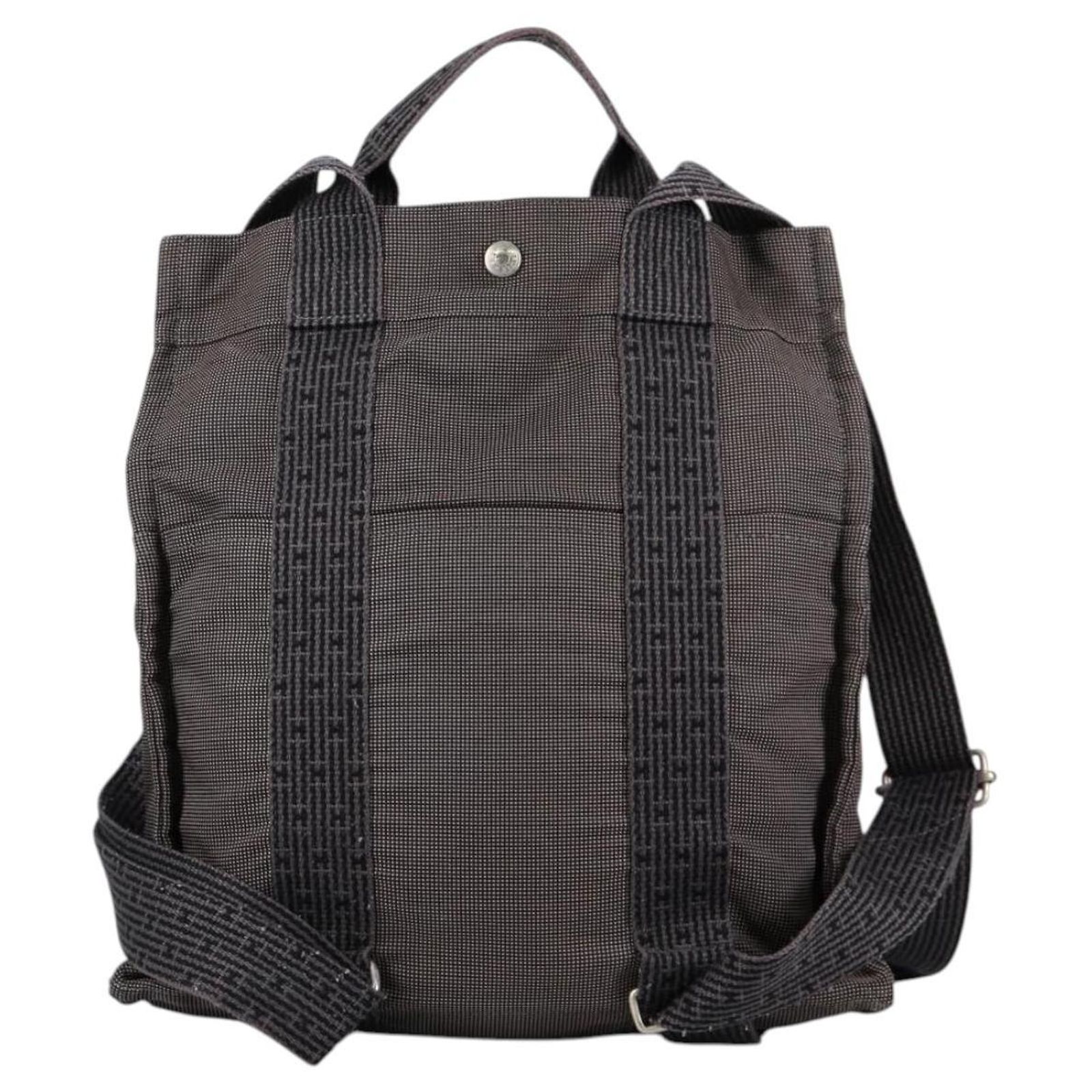 Hermès HERMES Her Line A Dos MM Backpack Canvas Gray Silver 