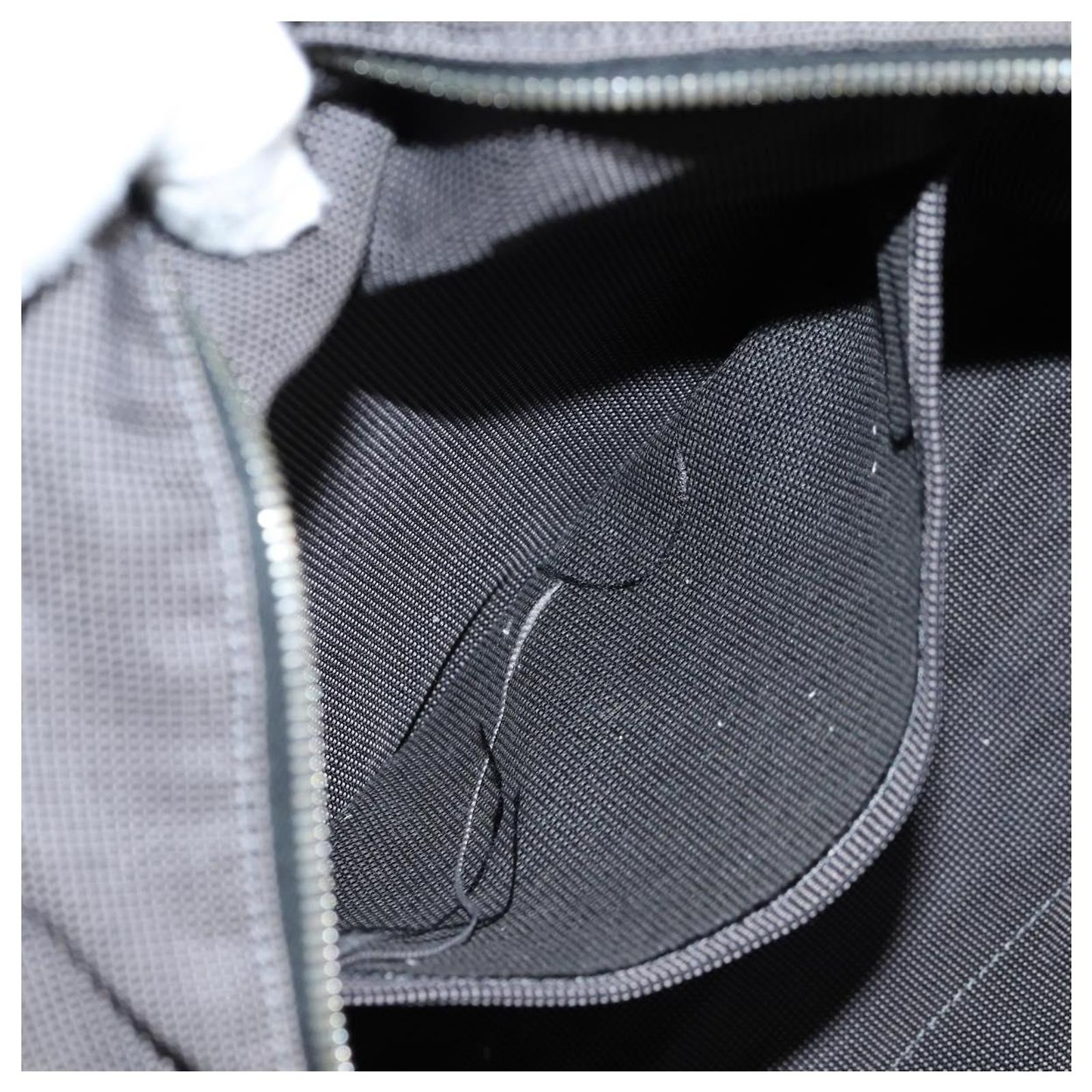 HERMES Her Line A Dos MM Backpack Canvas Gray Silver Auth hk2953 Hermès HERMES Her Line Add PM Backpack Canvas Gray Silver  main image 4