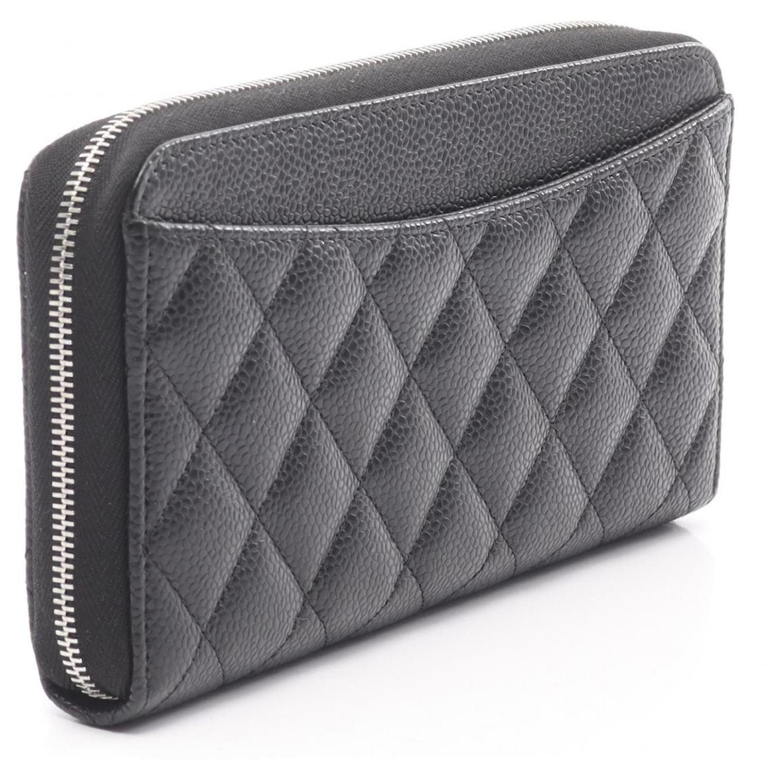 【セル】銀座　デジハネCRどらきゆあCWC Chanel Classic Long Zip Wallet Black Leather ref.JC2497285 (Sold