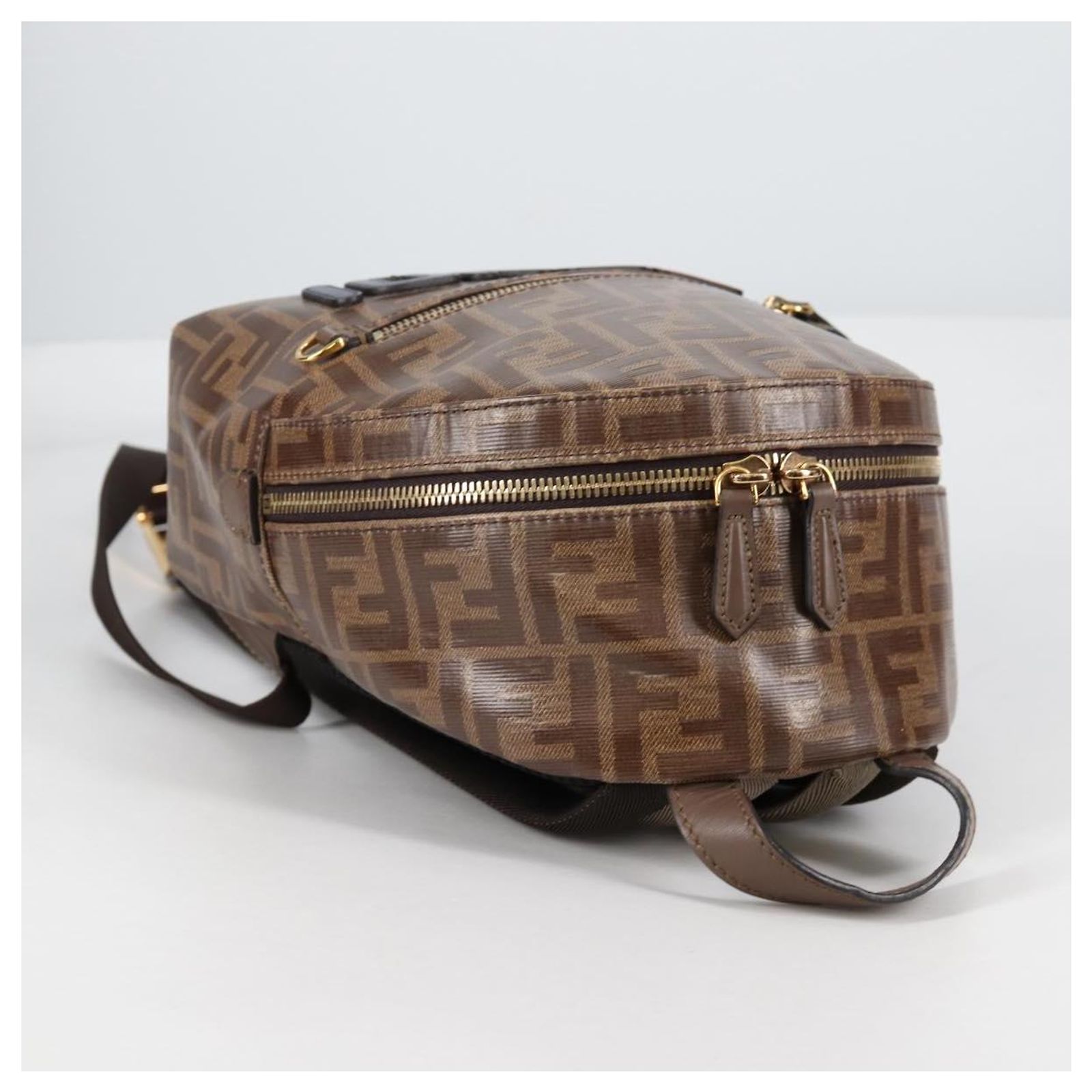 FENDI Zucca Canvas Backpack PVC FILA Collaboration Brown  display picture 1